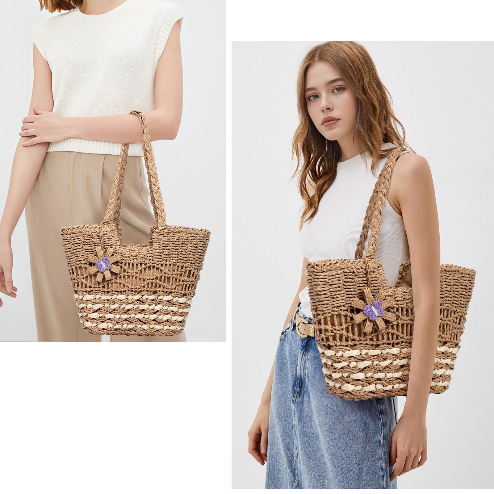 Coonoor Strandtasche Strandtaschen Damen, Sommer Strohtasche, günstig online kaufen