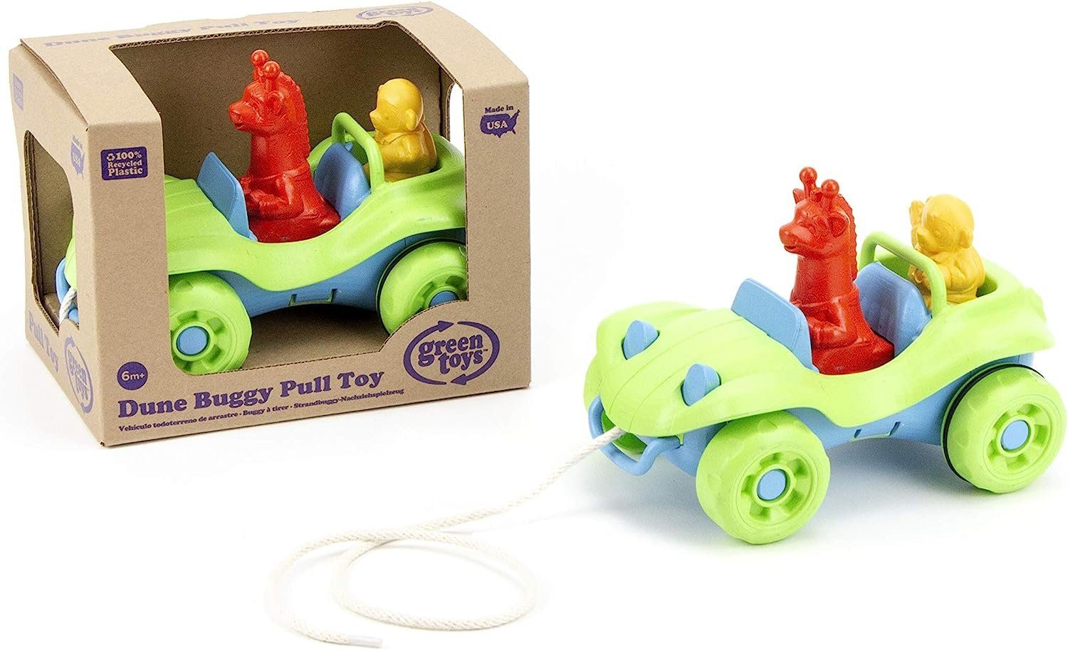 LeNoSa Nachziehfahrzeug Green Toys Nachziehfahrzeug Kinder Spielzeug Auto, (1-tlg), aus 100% recyceltem Kunststoff grün
