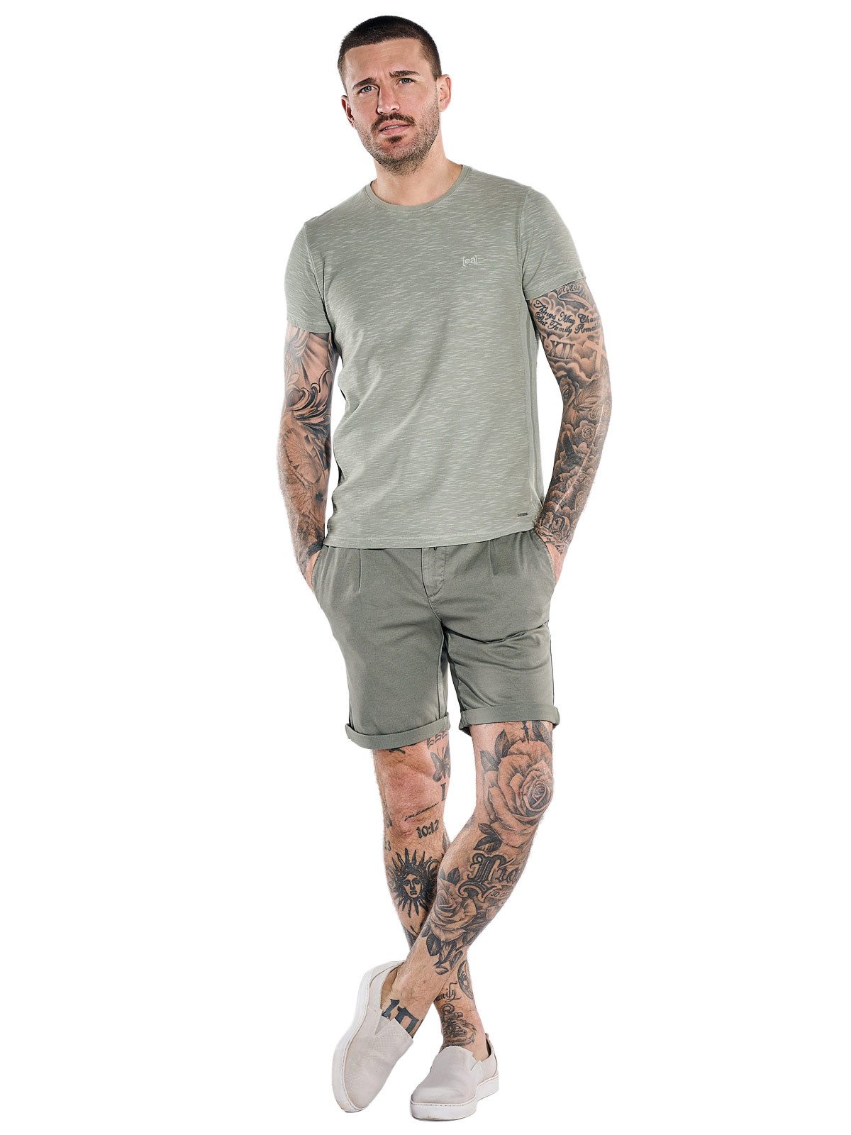 emilio adani T-Shirt Herren Rundhals T-Shirt, Hellgruen