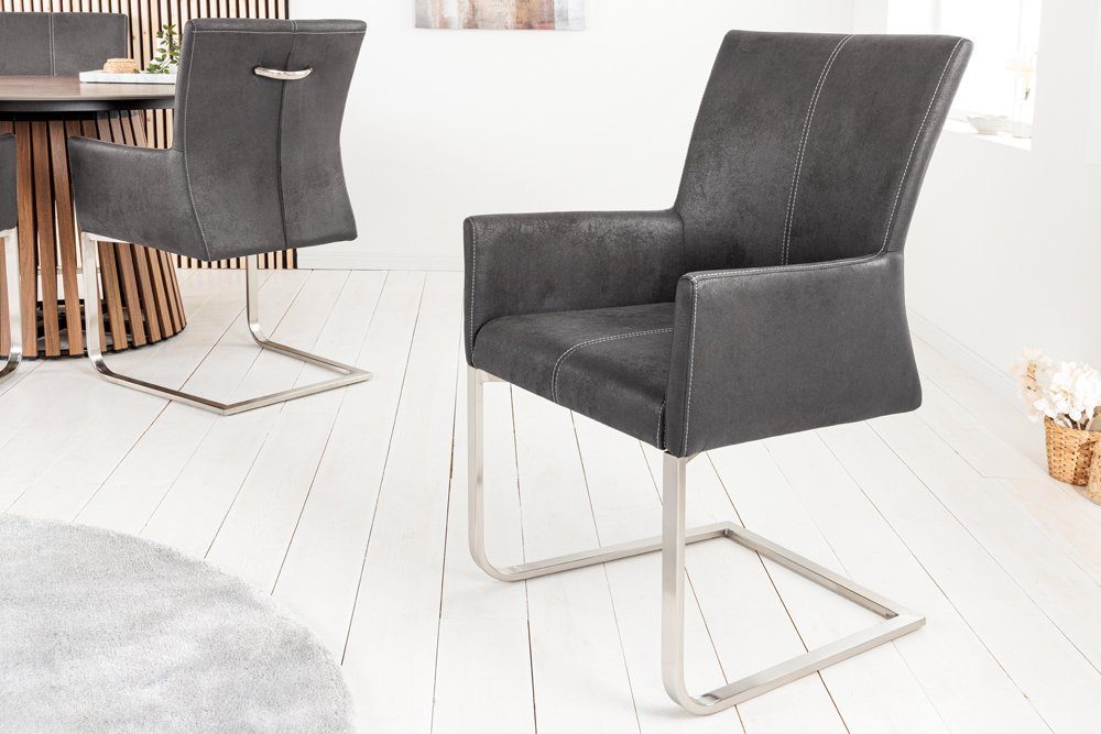 riess-ambiente Freischwinger SAMSON vintage grau / günstig online kaufen
