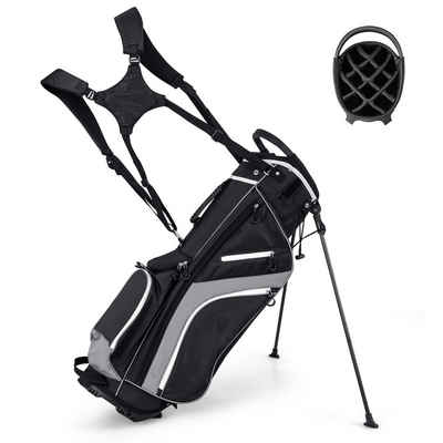 COSTWAY Golfballtasche, Golf Standtasche mit 6 Taschen