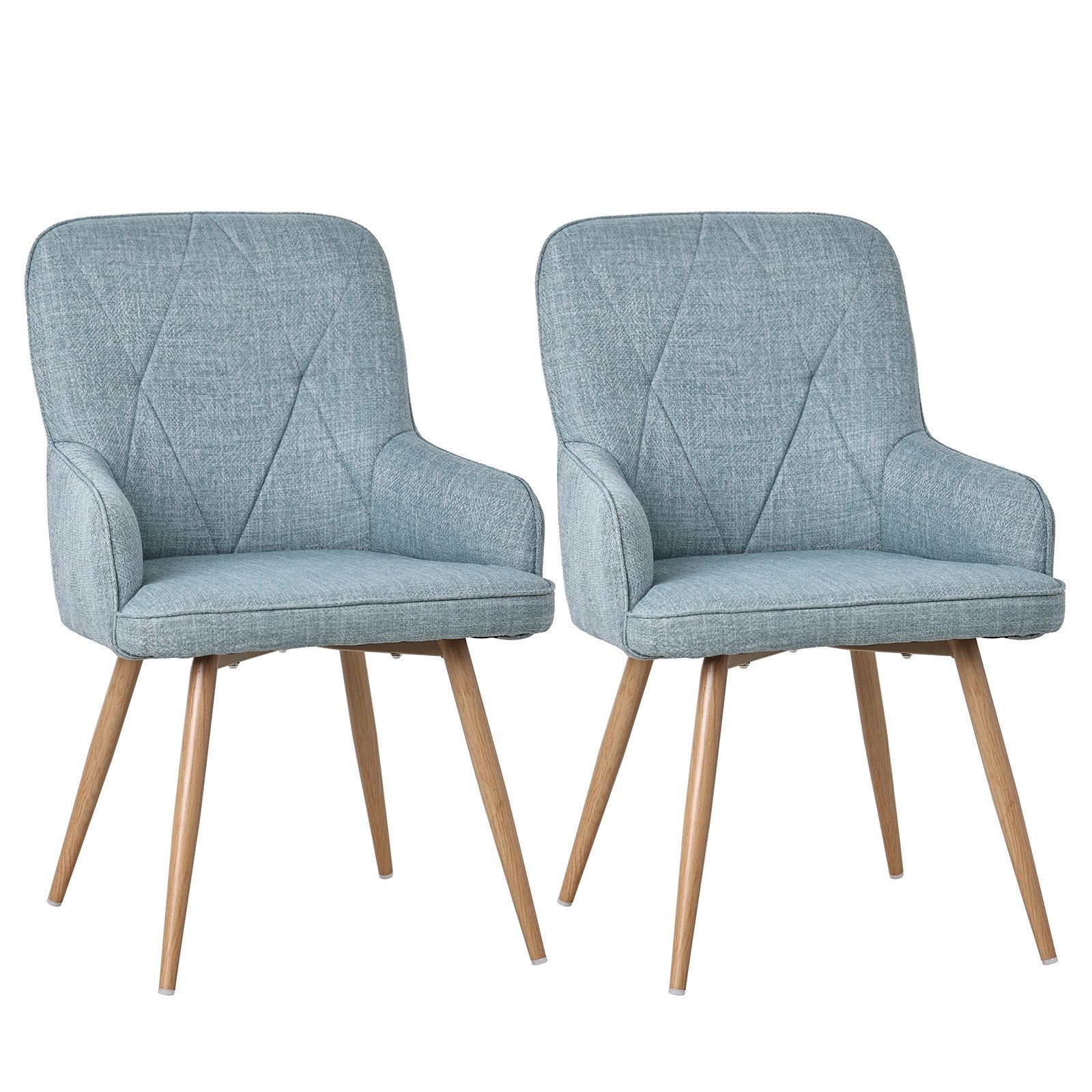 HOMAVO Esszimmerstuhl YZ3 SET2 Stuck mit Armlehnen, gepolstert,in Stoff & Lederlook, Ergonomische Form, weiche Polsterung, EN12520 geprüft