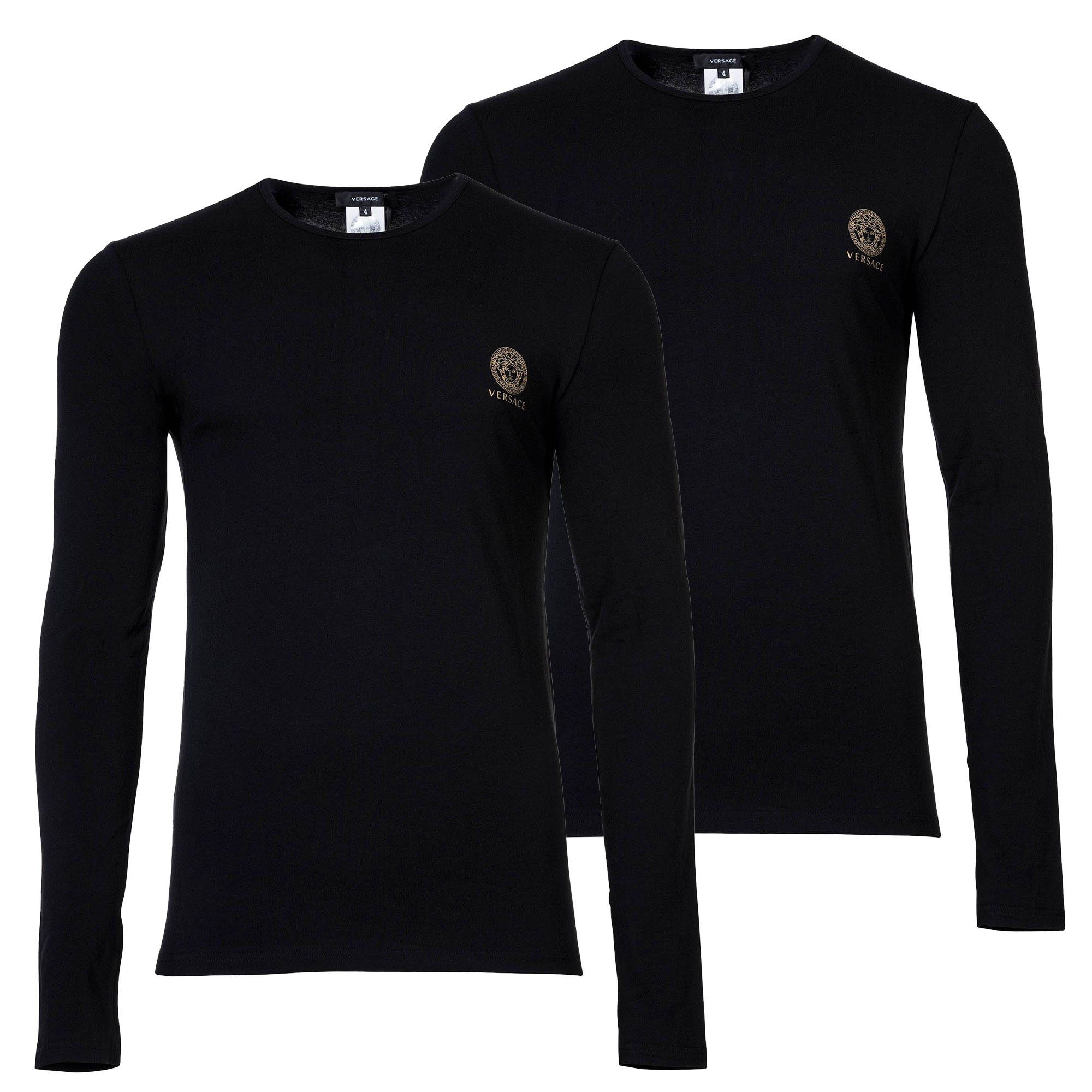 Neue Produktinformationen Versace T-Shirt Herren Schwarz Pack 2er TOPEKA - Langarmshirt