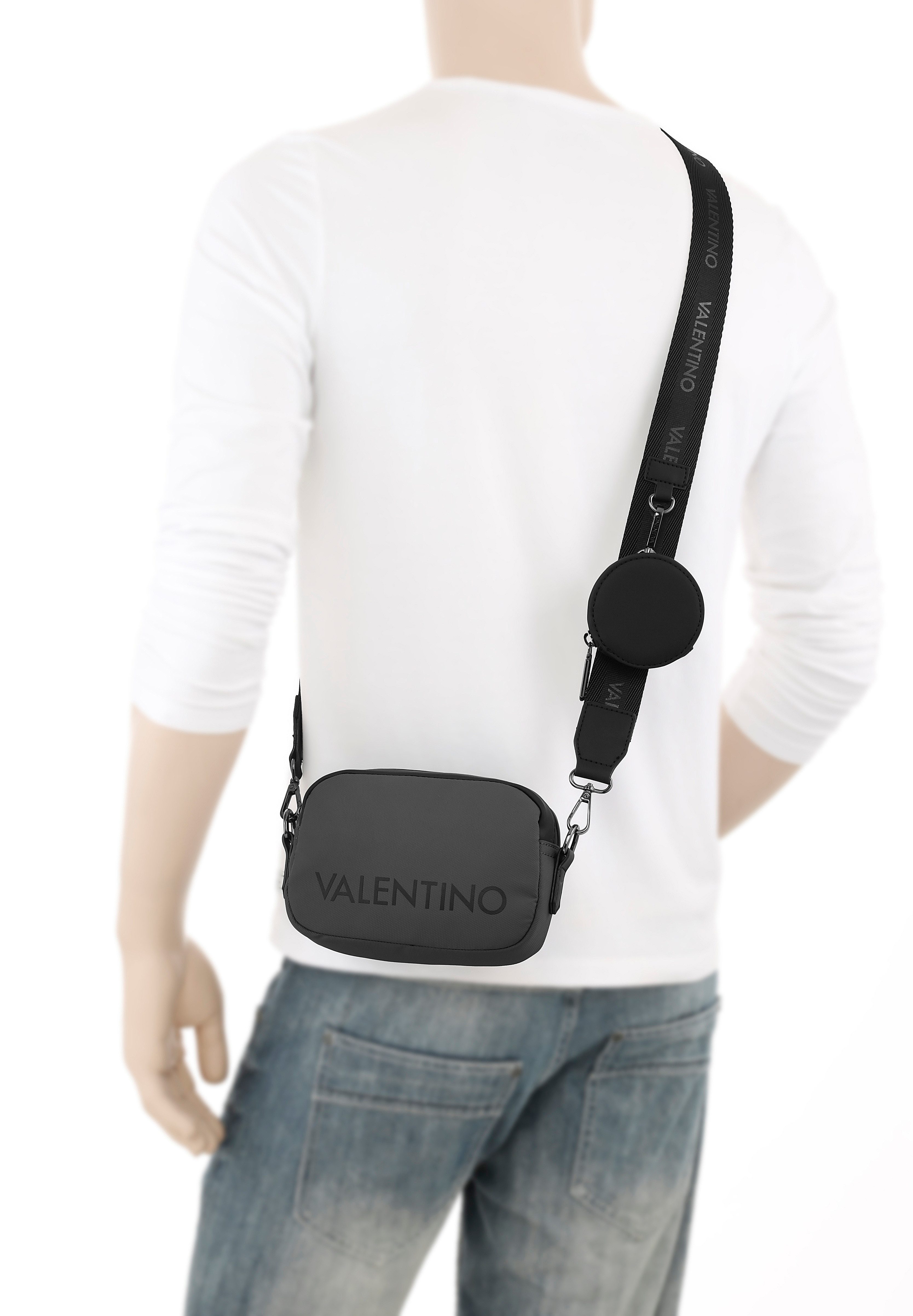 VALENTINO BAGS Umhängetasche DRAGONHAWK (Set, 2 Teile), Mini Bag mit kleinem Täschchen, 2 tlg. mit auffälligem Logoschriftzug