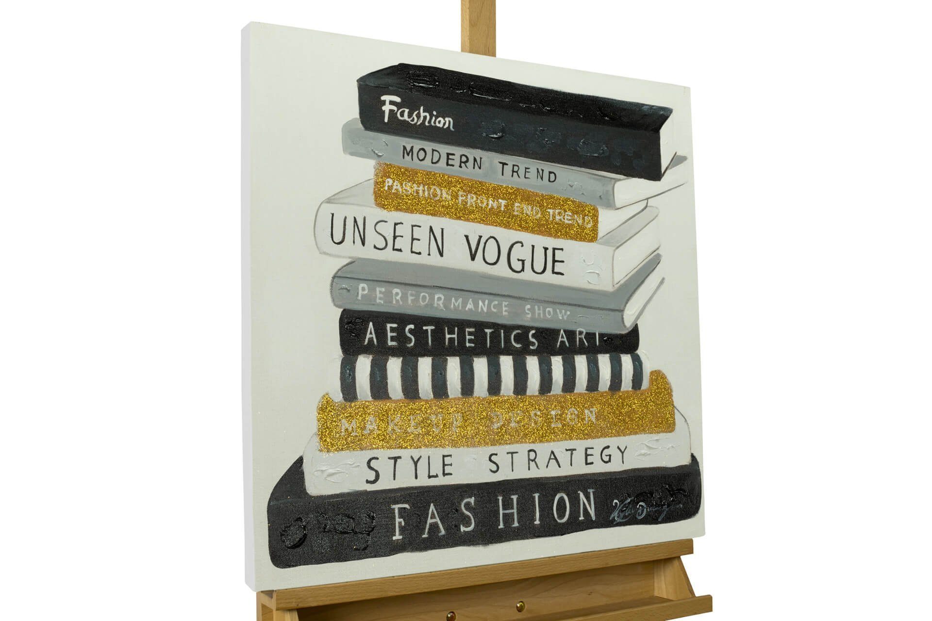 KUNSTLOFT Gemälde En Vogue 60x60 cm, Leinwandbild 100% HANDGEMALT Wandbild Wohnzimmer | Ölbilder
