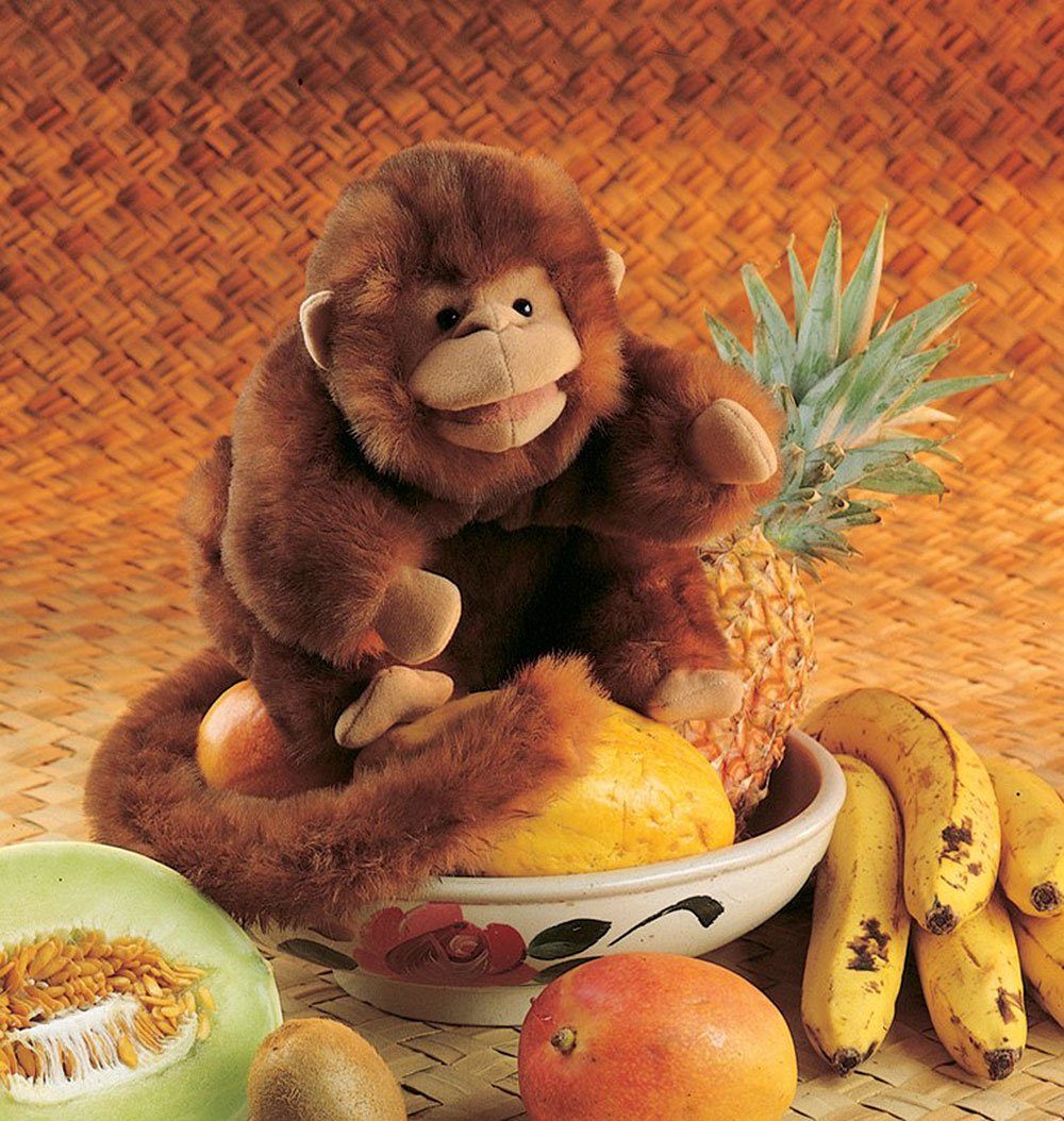 Folkmanis Handpuppen Handpuppe Folkmanis Handpuppe Braunes Äffchen 2123 (Packung)