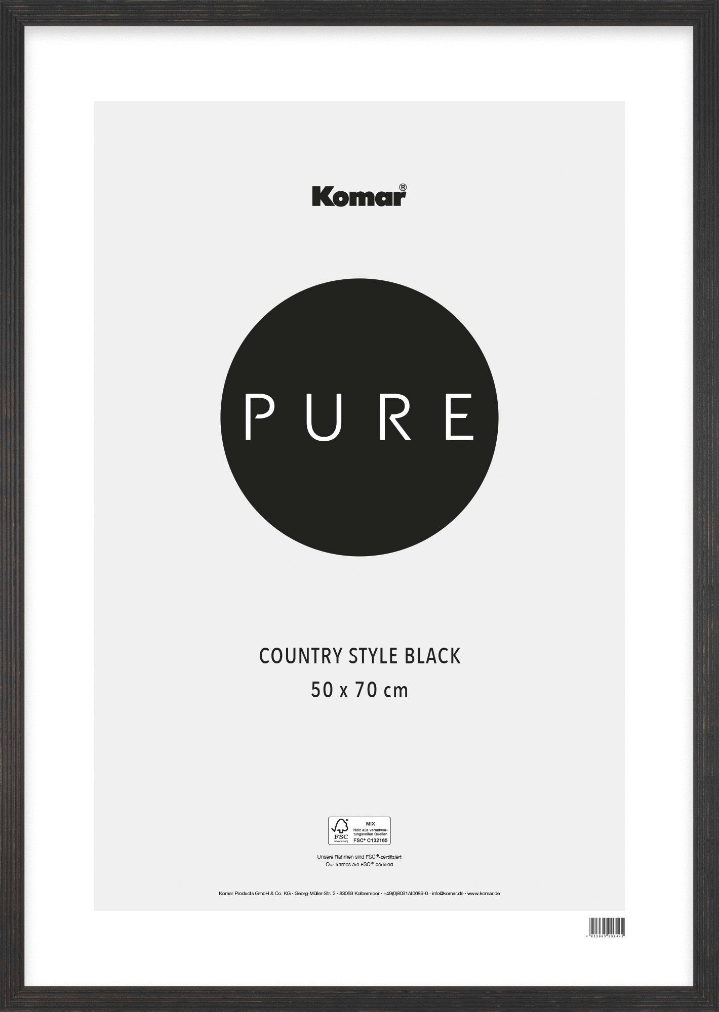 Komar Bilderrahmen Country Style Holz, Echtholzrahmen mit hochtransparentem Acrylglas