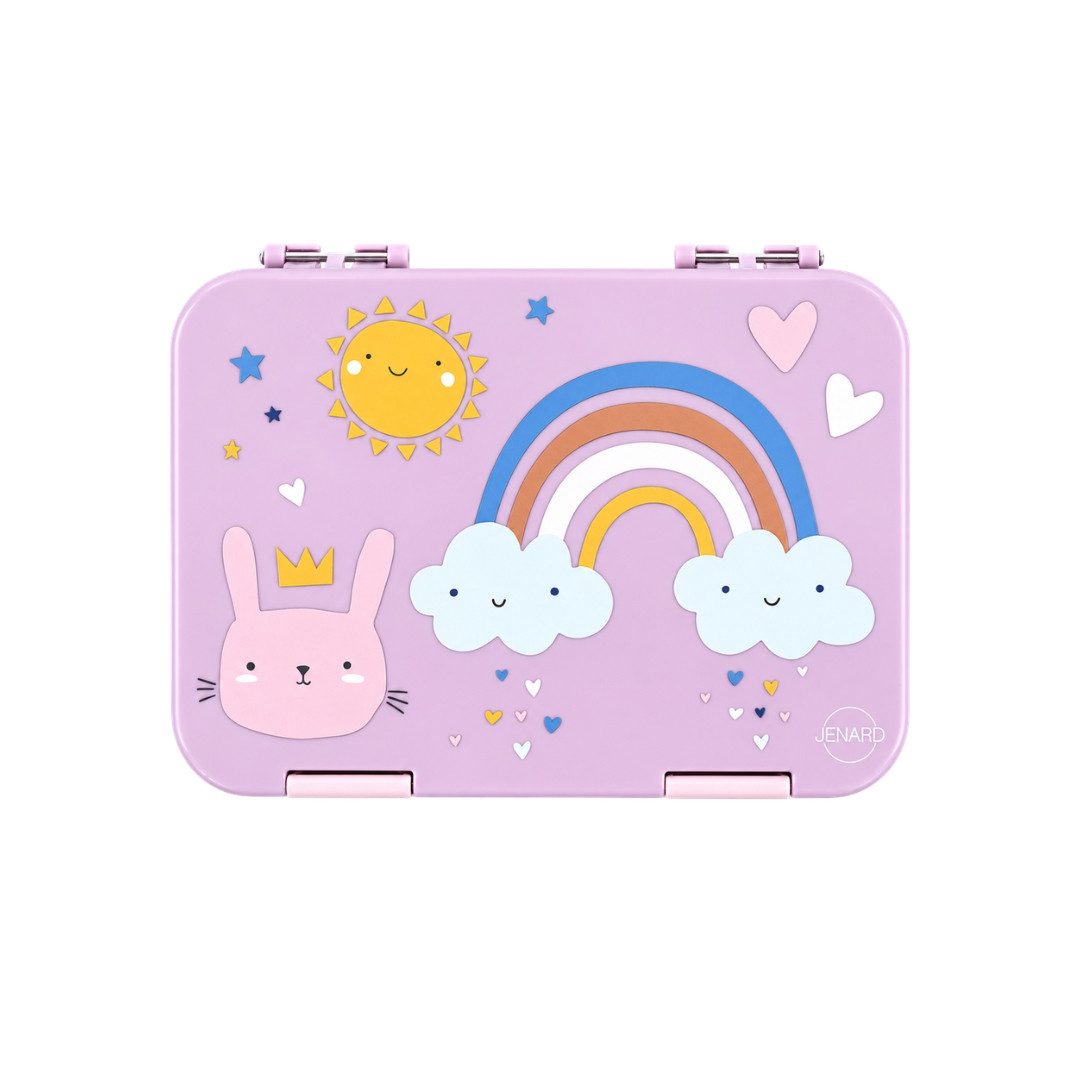 JENARD Lunchbox Brotdosen Set Kinder mit Edelstahl Trinkflasche Regenbogen, Edelstahl, PP, (Brotdosen- und Trinkflaschen-Set, 2-teiliges Set, Brotdose & Trinkfl – Bild 4 von 5