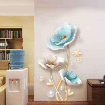 FIDDY Fotohintergrund Blaue Blume Wandaufkleber Wohnzimmer Schlafzimmer Dekoration
