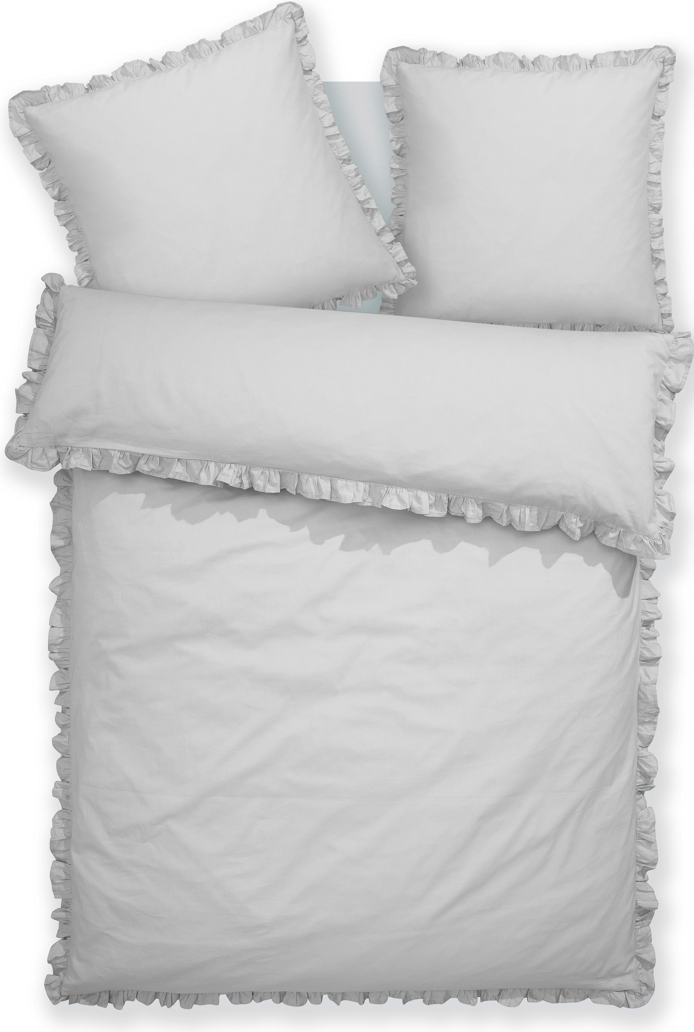 OTTO home Bettwäsche Violetta in Gr. 135x200 oder 155x220 cm, Renforcé, 2 teilig, Bettwäsche aus Baumwolle, romantische Bettwäsche mit Volants – Bild 2 von 5