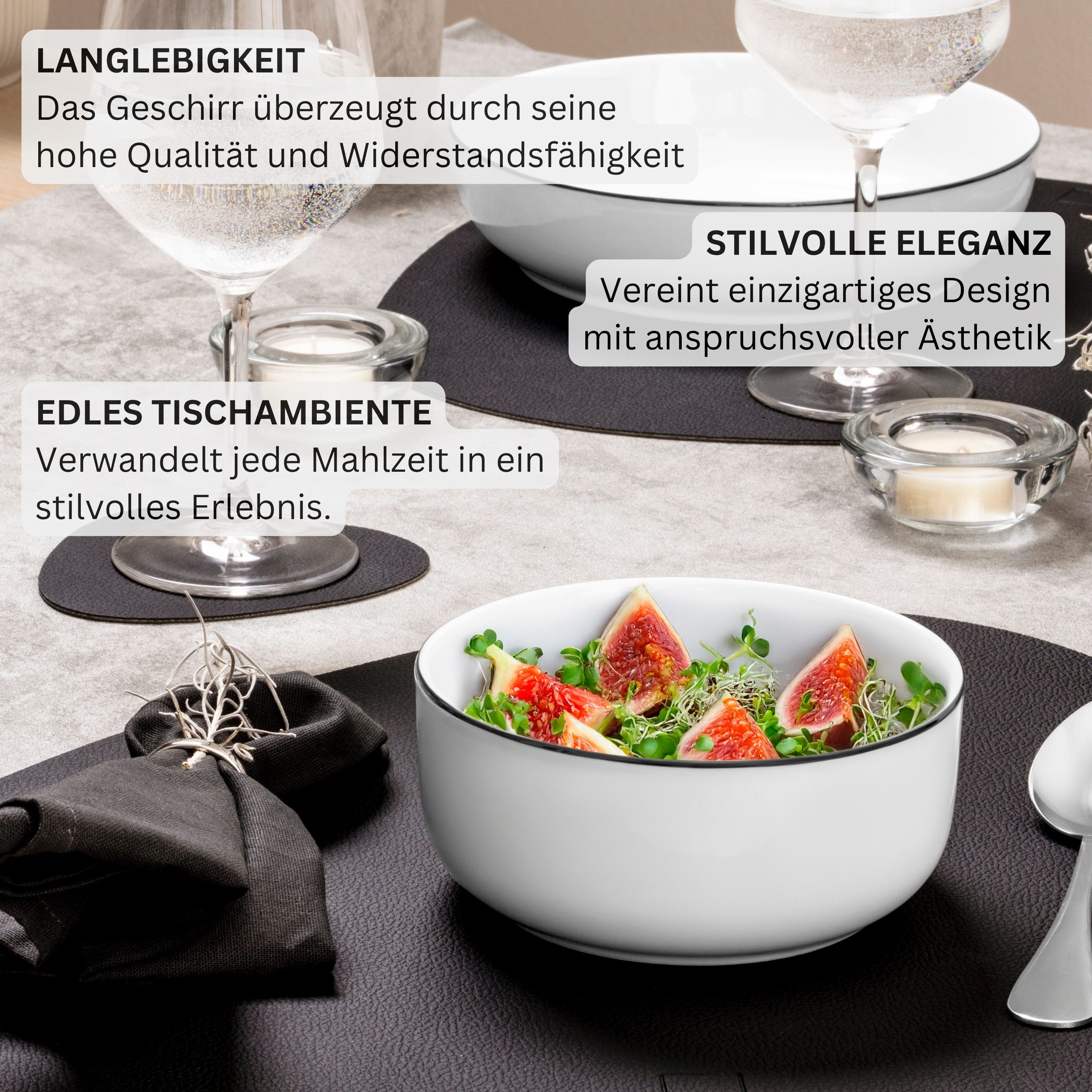 SÄNGER Müslischale Marlo Müslischalen Set, Weiß, Porzellan, (Set, 6-tlg), Ø14x6,3cm, Mikrowellenfest – Bild 5 von 5