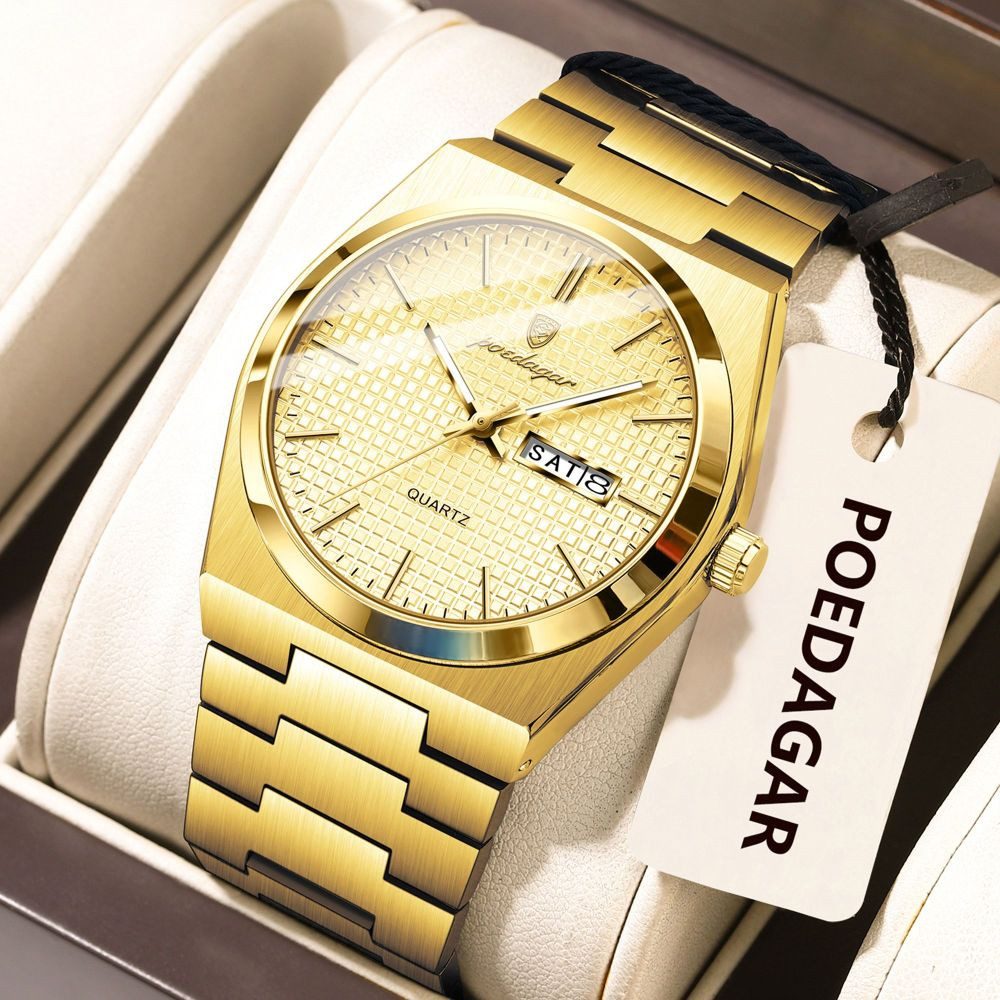 POEDAGAR Quarzuhr POEDAGAR 821 Herren-Armbanduhr – modisch, Edelstahl, Quar günstig online kaufen