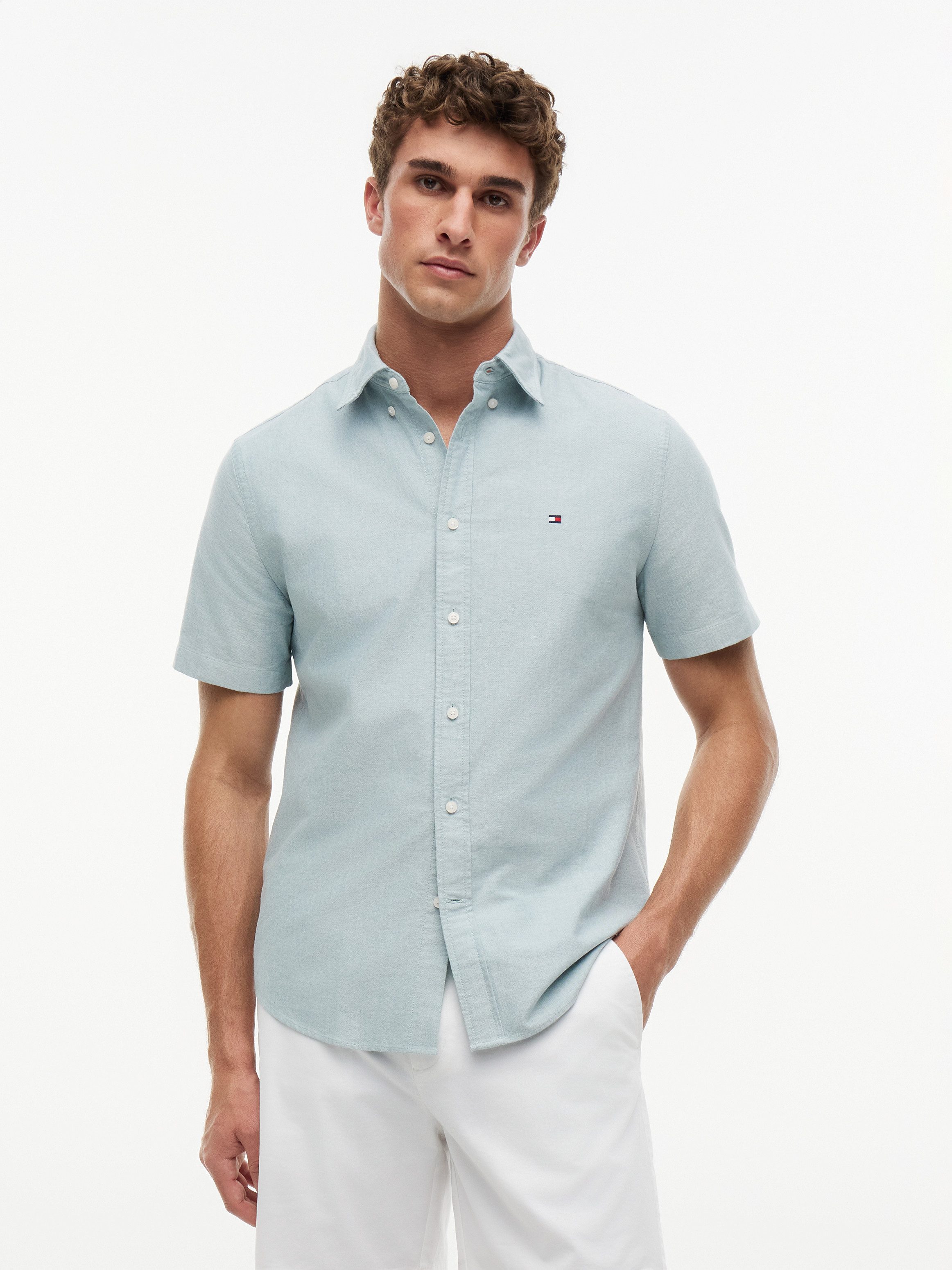 Tommy Hilfiger Kurzarmhemd HERITAGE OXFORD RF SHIRT S/S mit Button-down-Kragen, Regular Fit