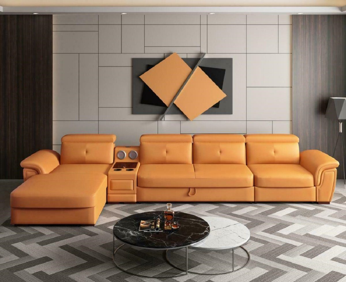 Orange Couch Ecksofa, Luxus Sitz Modern Möbel Ecksofa L-form Sofa Polster Relax JVmoebel