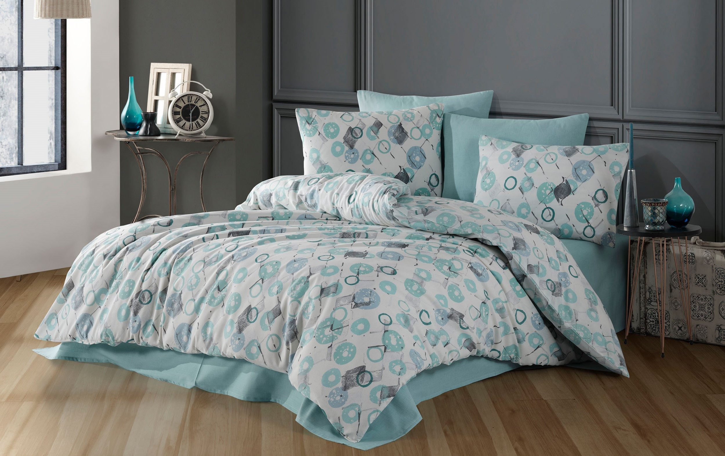 Buymax Bettwäsche Ariadne, Baumwollmischung, 4 teilig, Bettbezug-Set 135x200 cm Reißverschluss, 80% Baumwolle, 20% Polyester