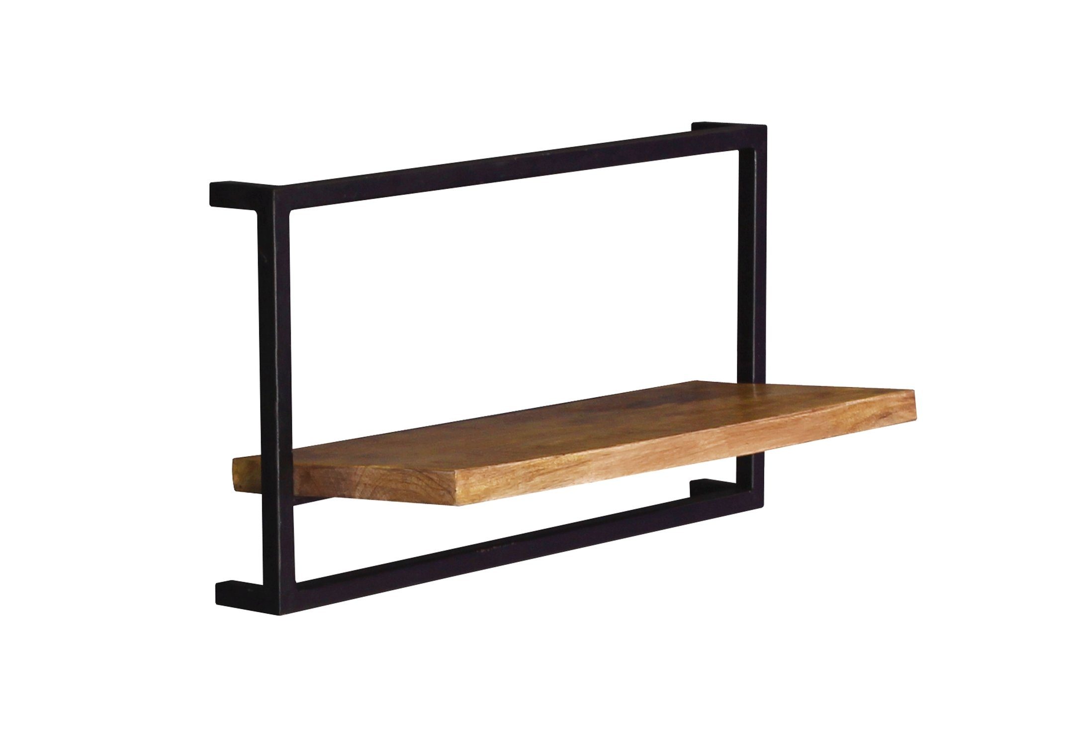 TPFLiving Hängeregal Casper - Regal-Set Wohnzimmer - Wandregal - Bücherregal, Wandregale im angesagten Industrial Style - Gestell Metall schwarz, Produktlinie: Wyoming - Breite: 125 cm, Höhe: 75 cm, Tiefe: 25 cm