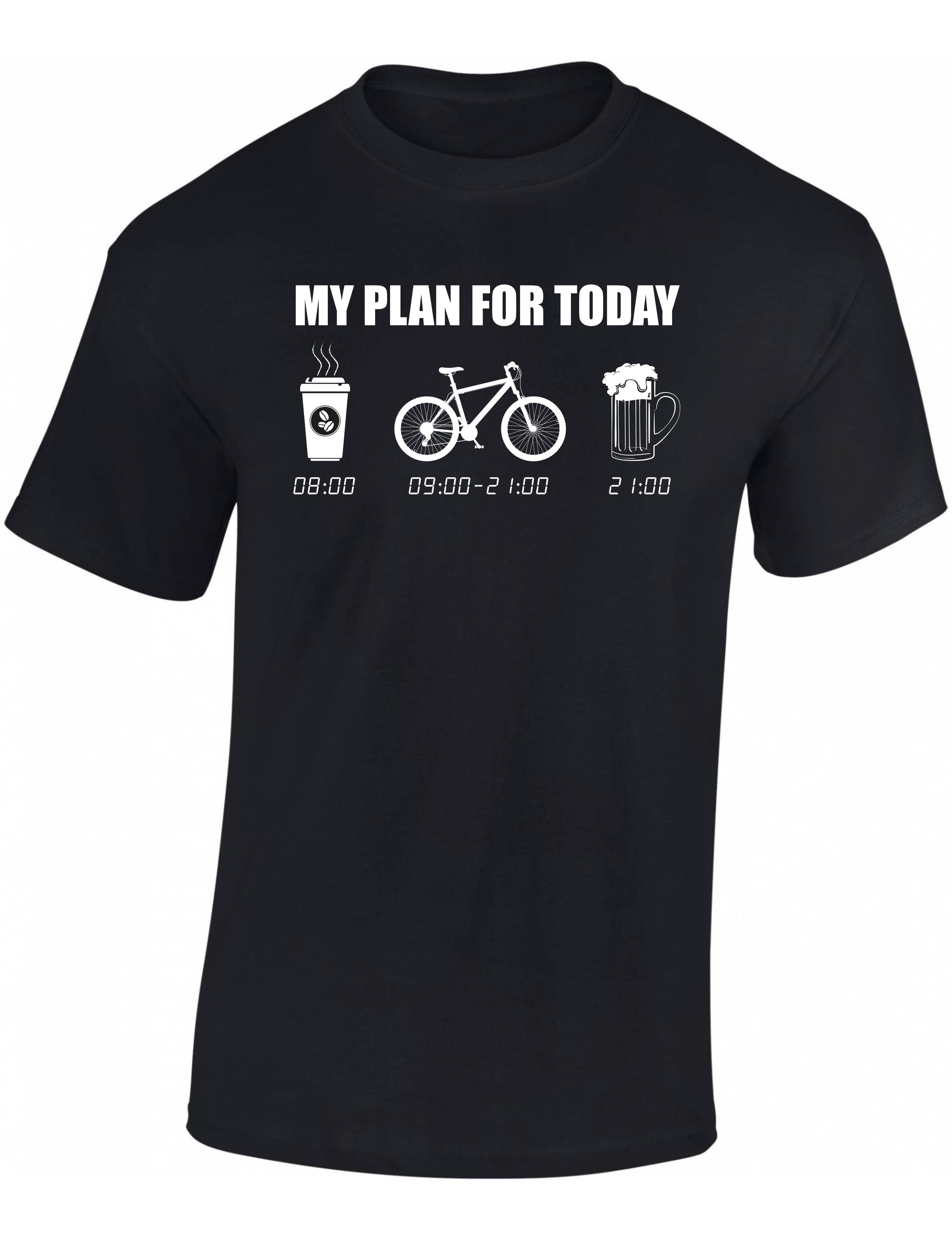 Baddery Print-Shirt Fahrrad T-Shirt: "My plan günstig online kaufen