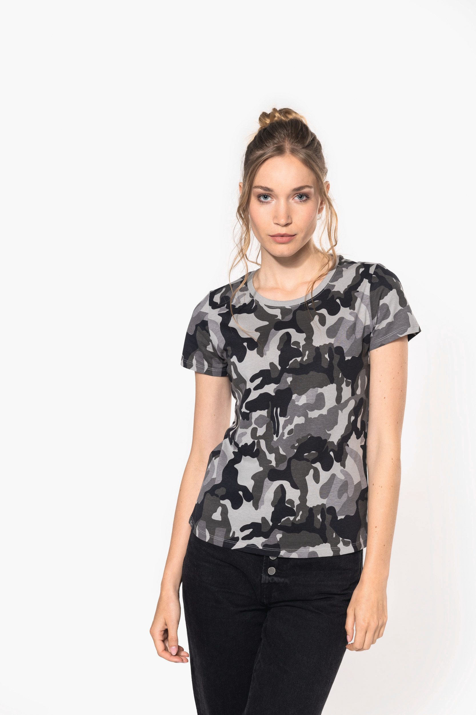 Urban Classics Maglietta Donna Camo Shaped Tee – Maniche Corte, Design Vintage, Vestibilità Morbida E Scollo Ampio - 4