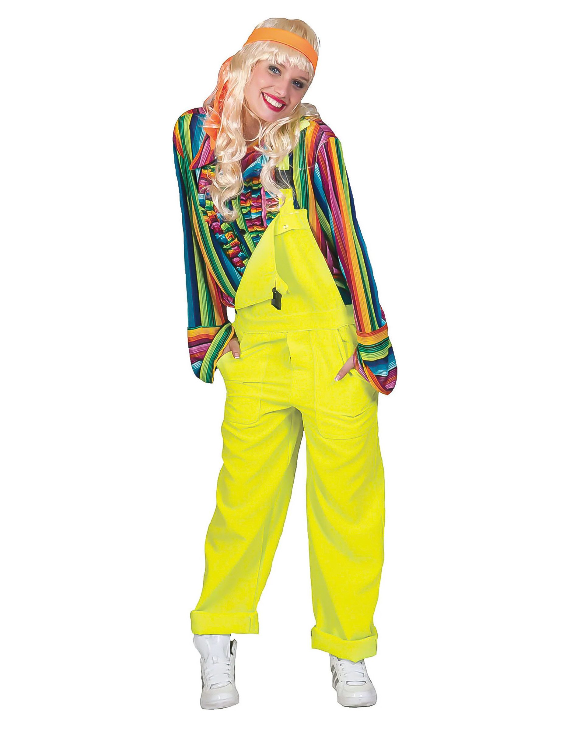 Espa Kostüm 80er-Latzhose neongelb