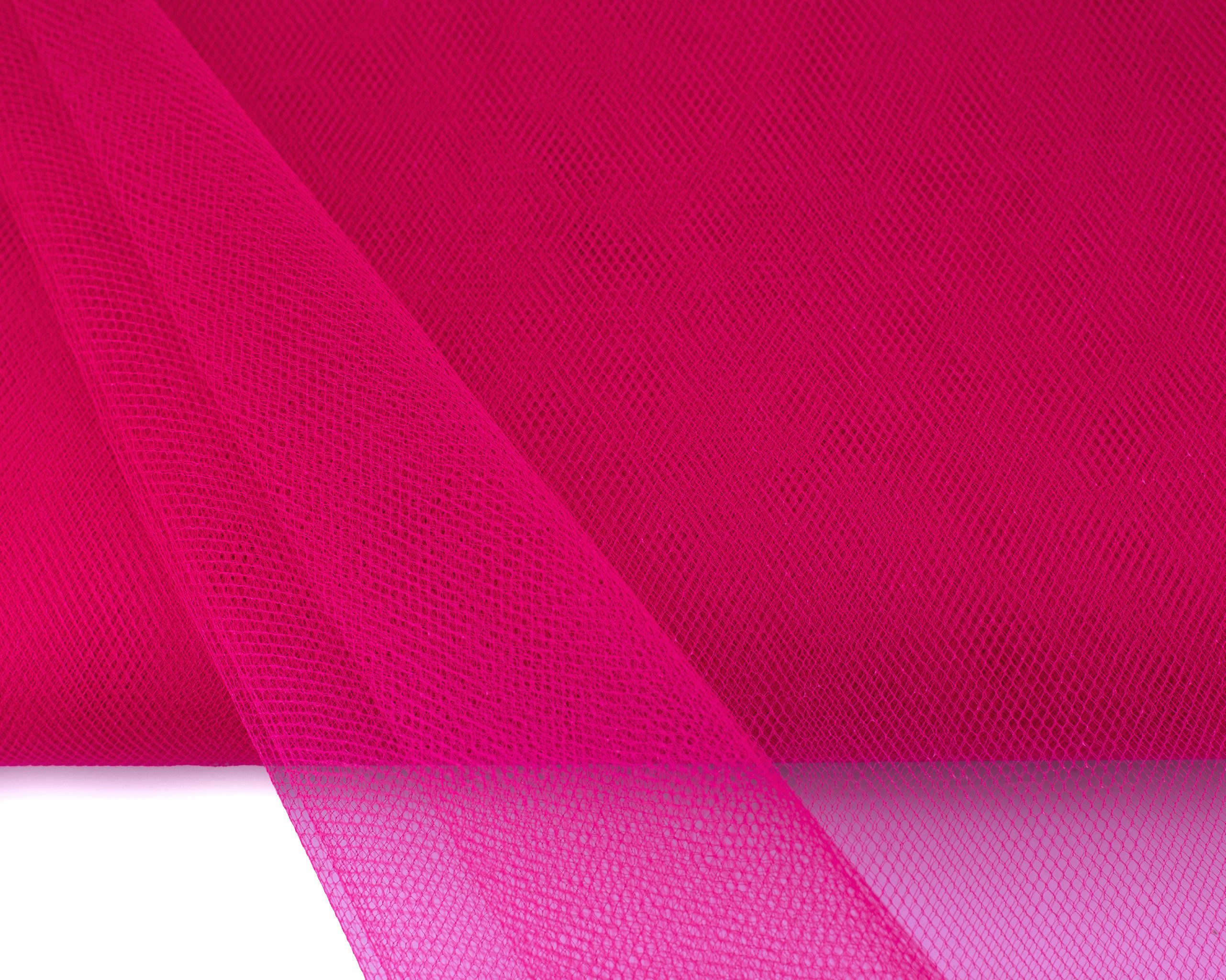 Creativery Stoff, TÜLL Stoff 10m x 150cm Fuchsia / Pink