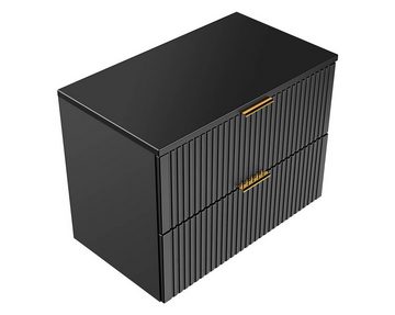 einfachgutemoebel Waschtisch-Set Badezimmer Waschplatz Blackened 80cm, zum Unterbau OBP blk, schwarz, (Badmöbel Set, 1-St., Waschtisch Unterschrank)