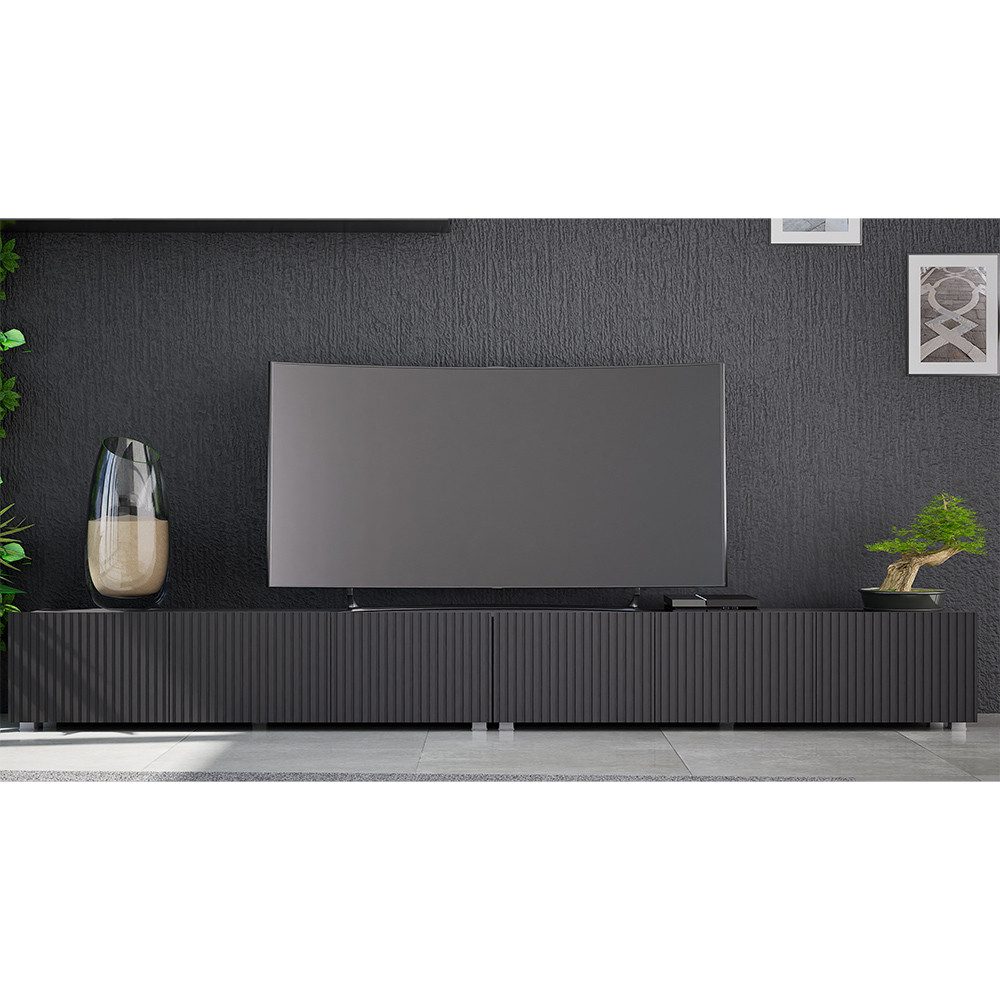 Lomadox Lowboard KEMPTEN-132, in schwarz matt, 6-türig, Breite 300 cm, Rill günstig online kaufen