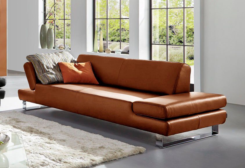 W.SCHILLIG 3-Sitzer taboo Designsofa mit hohem Sitzkomfort, Breite 232cm, Sitztiefe 69cm, mit Übertiefe, inklusive Armlehnenverstellung