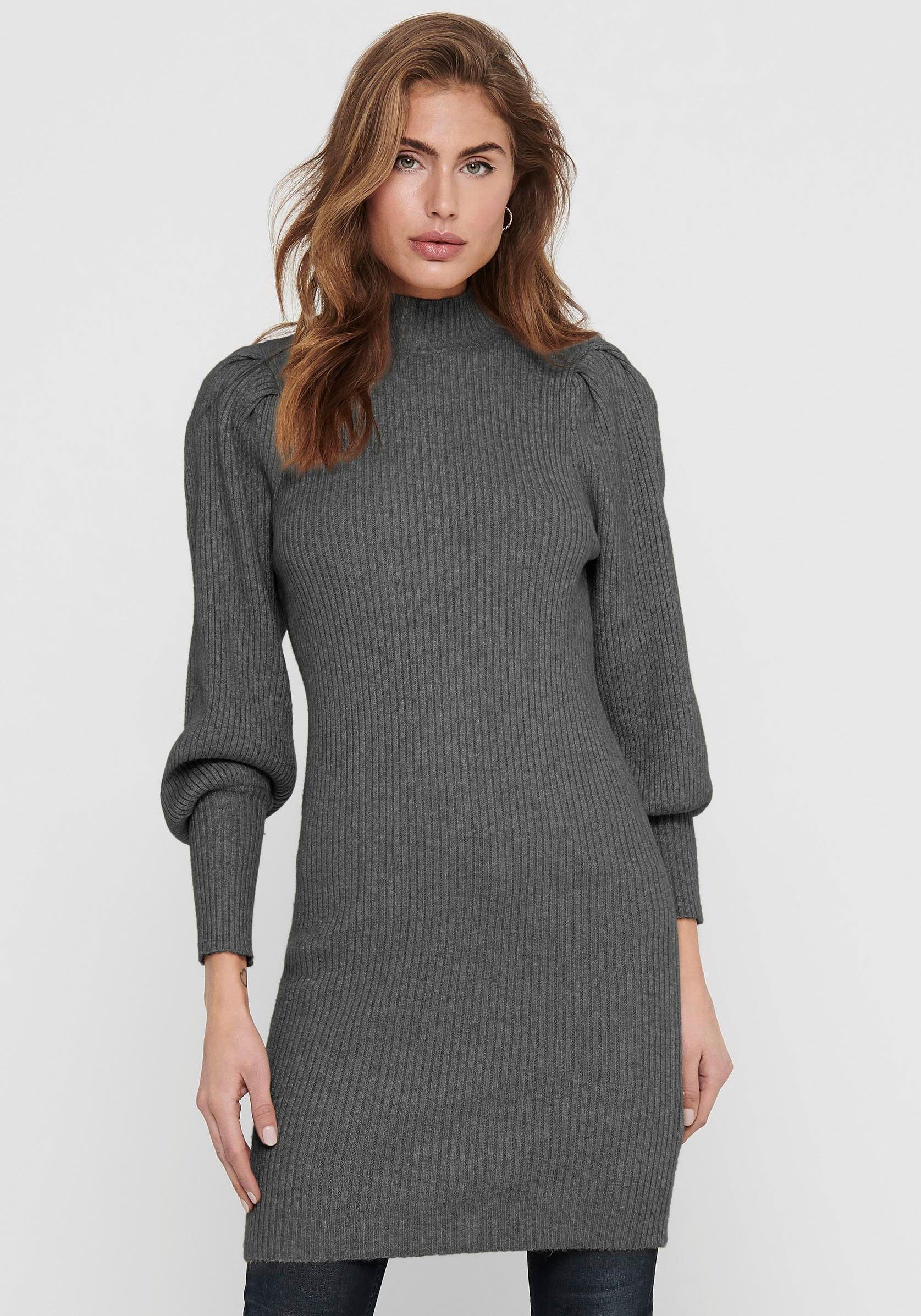 ONLY NOOS Grey KNT Strickkleid ONLKATIA L/S DRESS Dark Melange