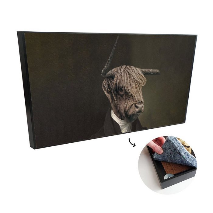 MuchoWow Akustikplatte Schottischer Highlander - Kunst - Tierkopf (1-St) Malerei gegen Akustik Akustikplatten Gemälde Bilder Modern Deko