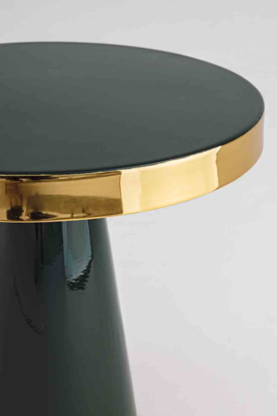 Bizzotto Beistelltisch Nandika aus Metall, Dunkelgrün Ø 41 cm günstig online kaufen