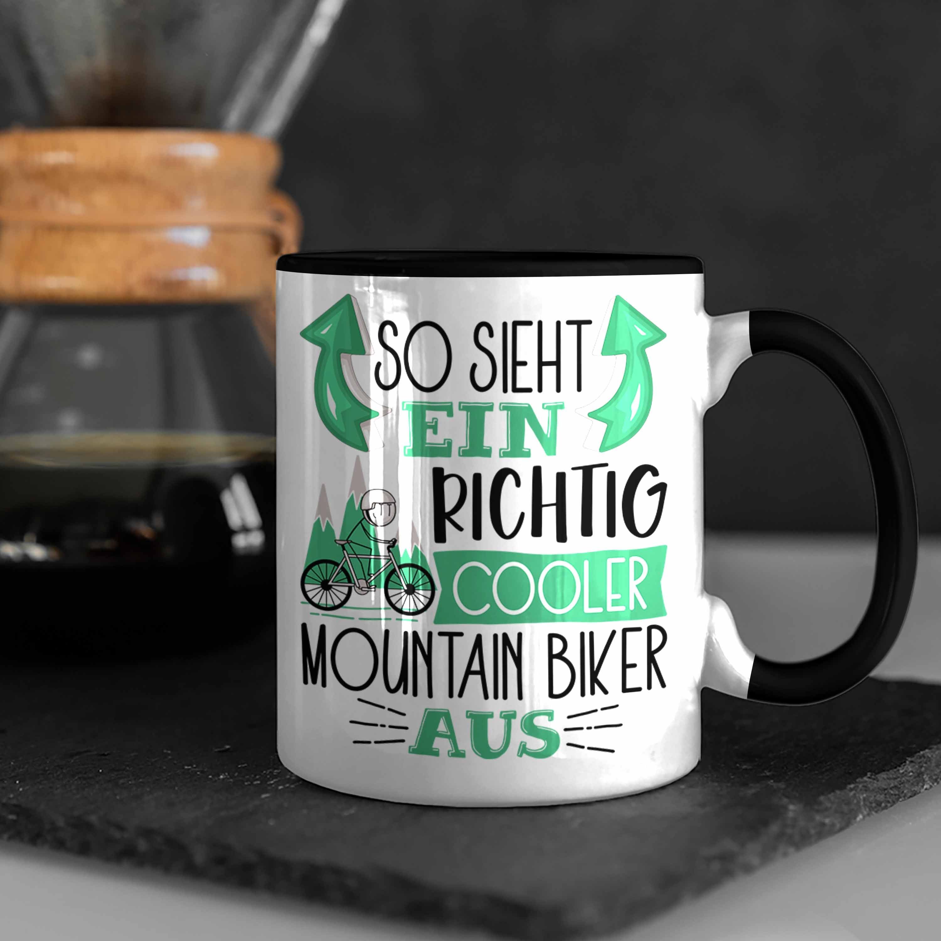 Richtig Lustiger Cooler So Trendation Sieht Tasse Geschenk Aus Ein Schwarz Mountainbiker Tasse