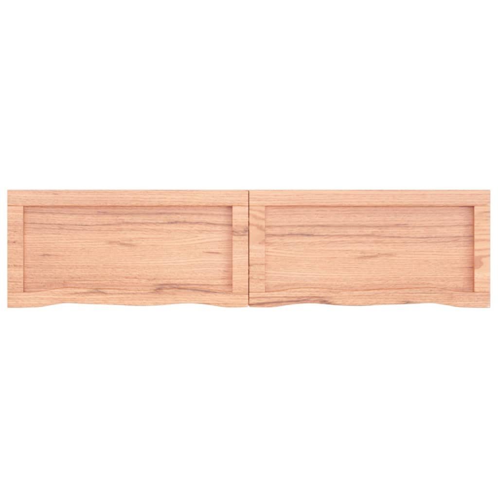 Massivholz Behandelt Eiche 120x30x(2-4) Wandregal Hellbraun cm furnicato
