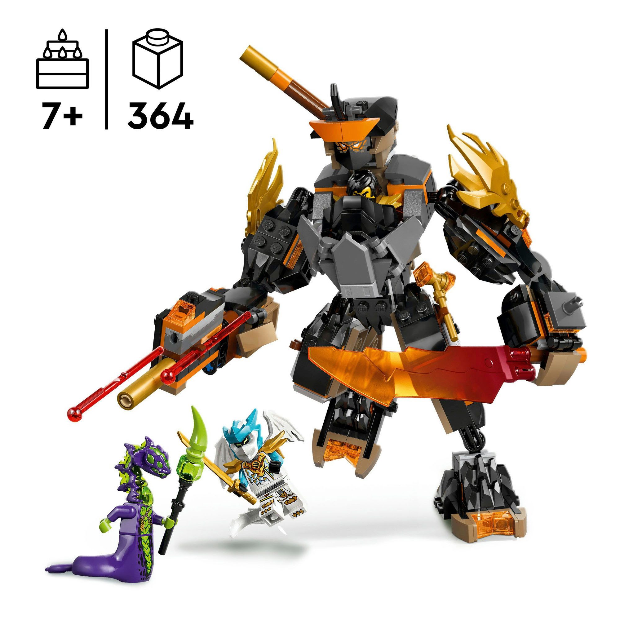 LEGO® Coles Action-Mech und Drachen-Zane (71854), LEGO Ninjago Konstruktionsspielsteine, (364 St), Made in Europe – Bild 3 von 5