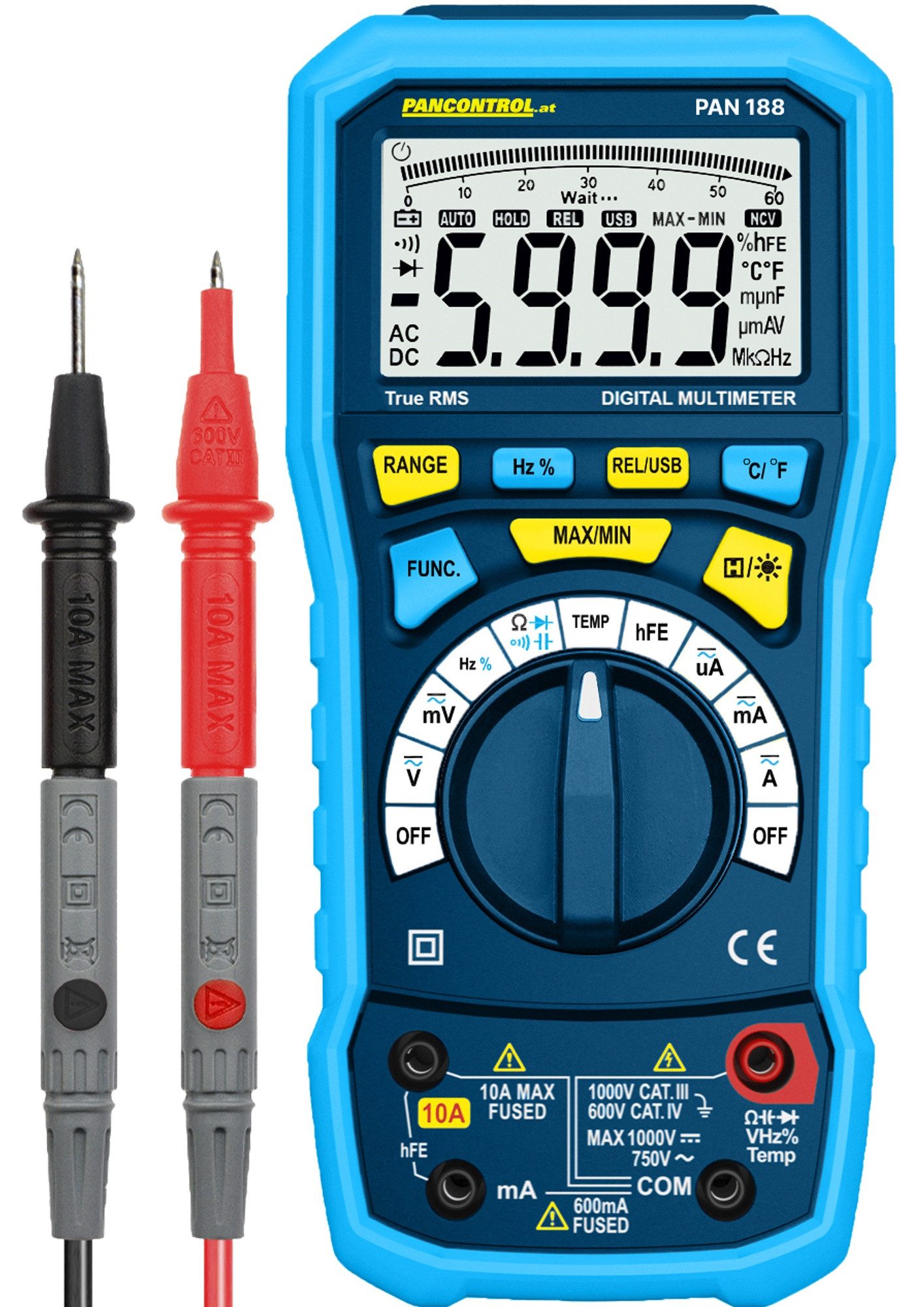 Multimeter PAN 188, 1000V CAT III True RMS mit USB & Bluetooth