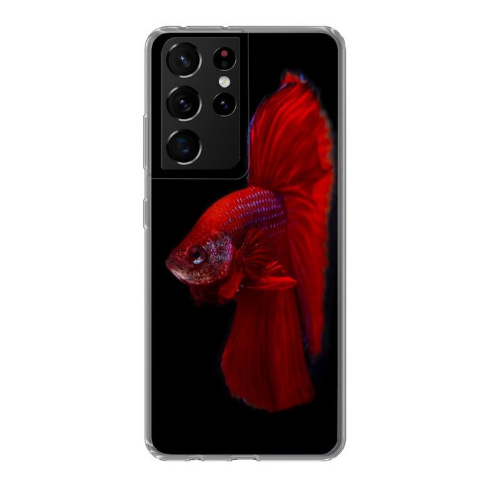 MuchoWow Handyhülle Fische - Tiere - Rot Phone Case Handyhülle Samsung Galaxy S21 Ultra Silikon Schutzhülle