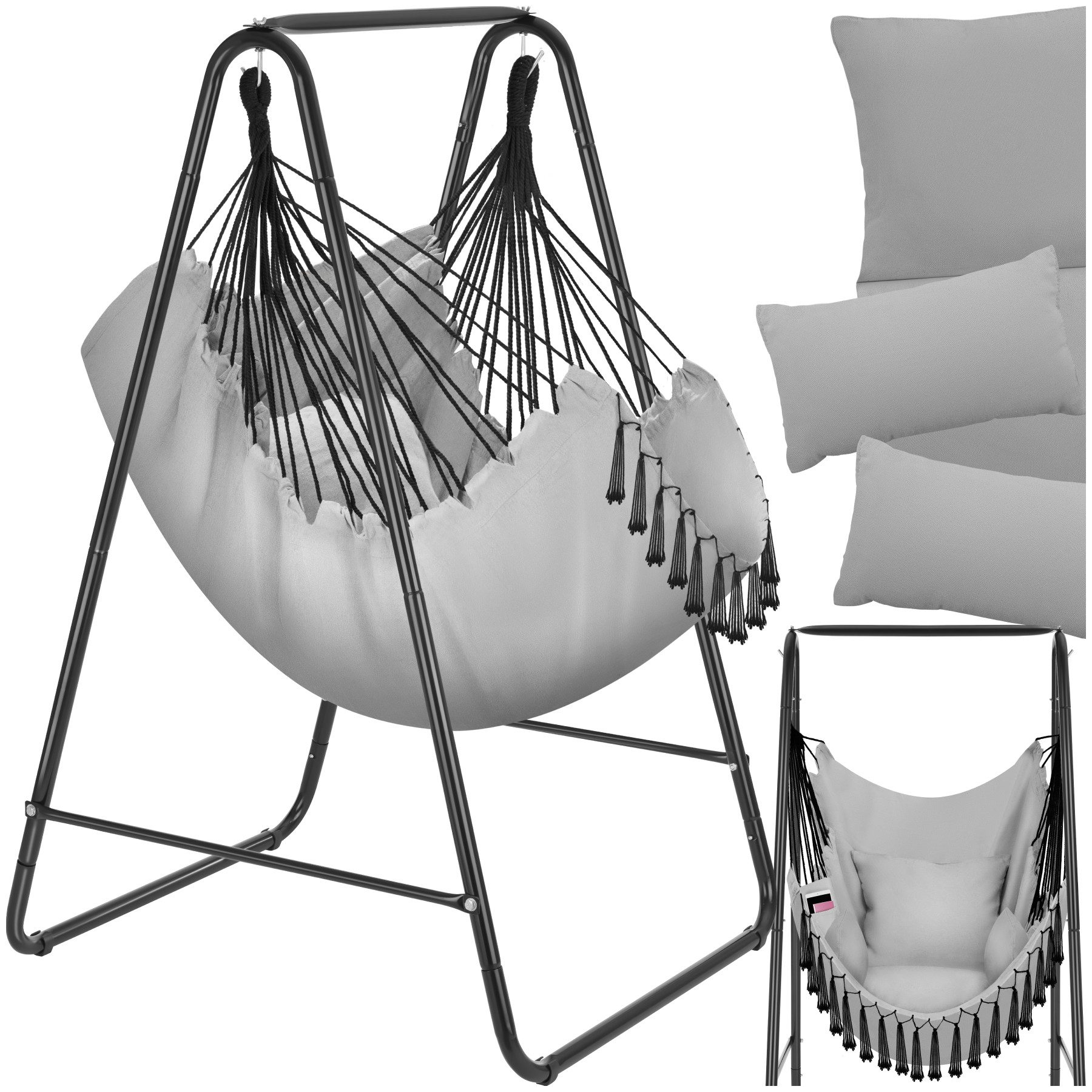 tectake Hängesessel Schaukelstuhl Alison, Boho-Style, Belastbarkeit günstig online kaufen