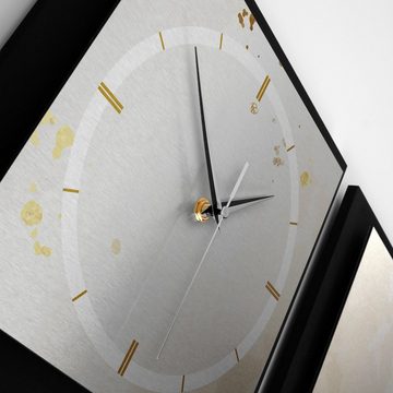 Kreative Feder Wanduhr Gold & Silver (ohne Ticken; Funk- oder Quarzuhrwerk; elegant, außergewöhnlich, modern)