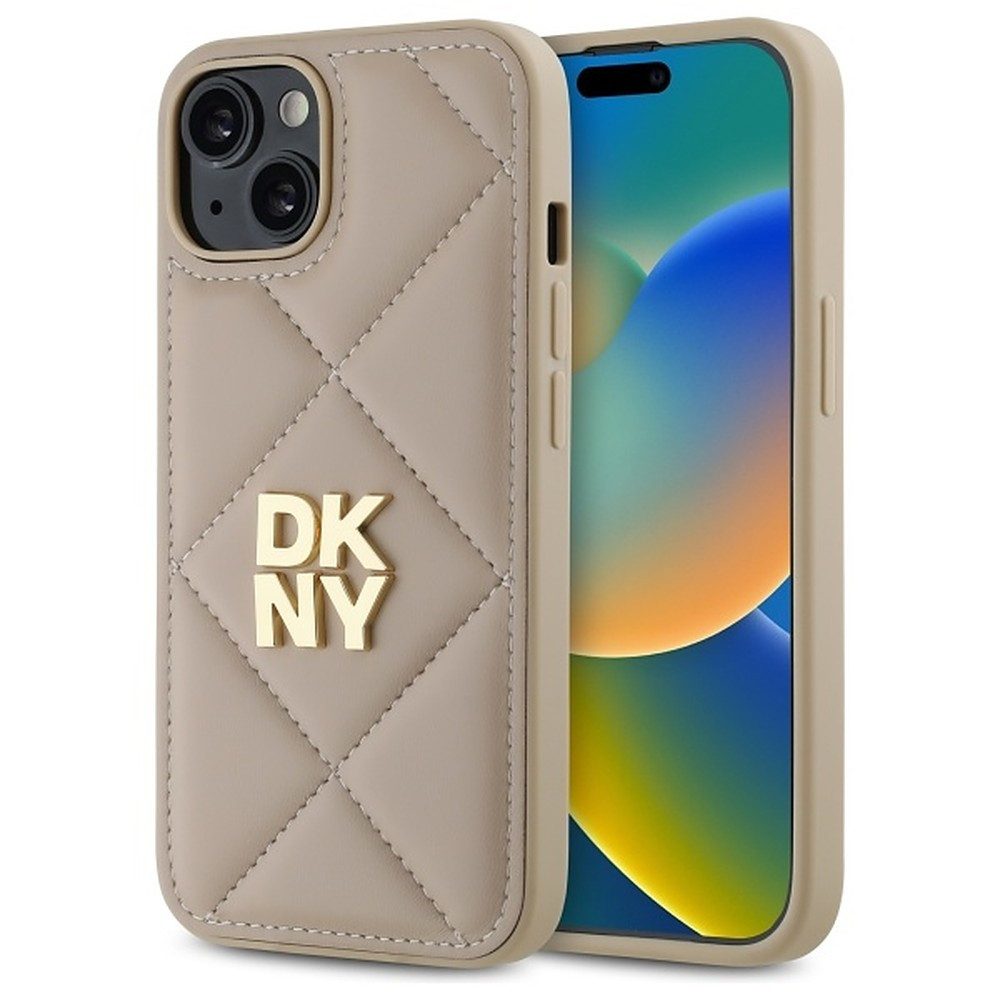DKNY Handyhülle Gesteppte Schutzhülle, Gesteppte Optik, erhöhter Kameraschutz, Logo-Applikation