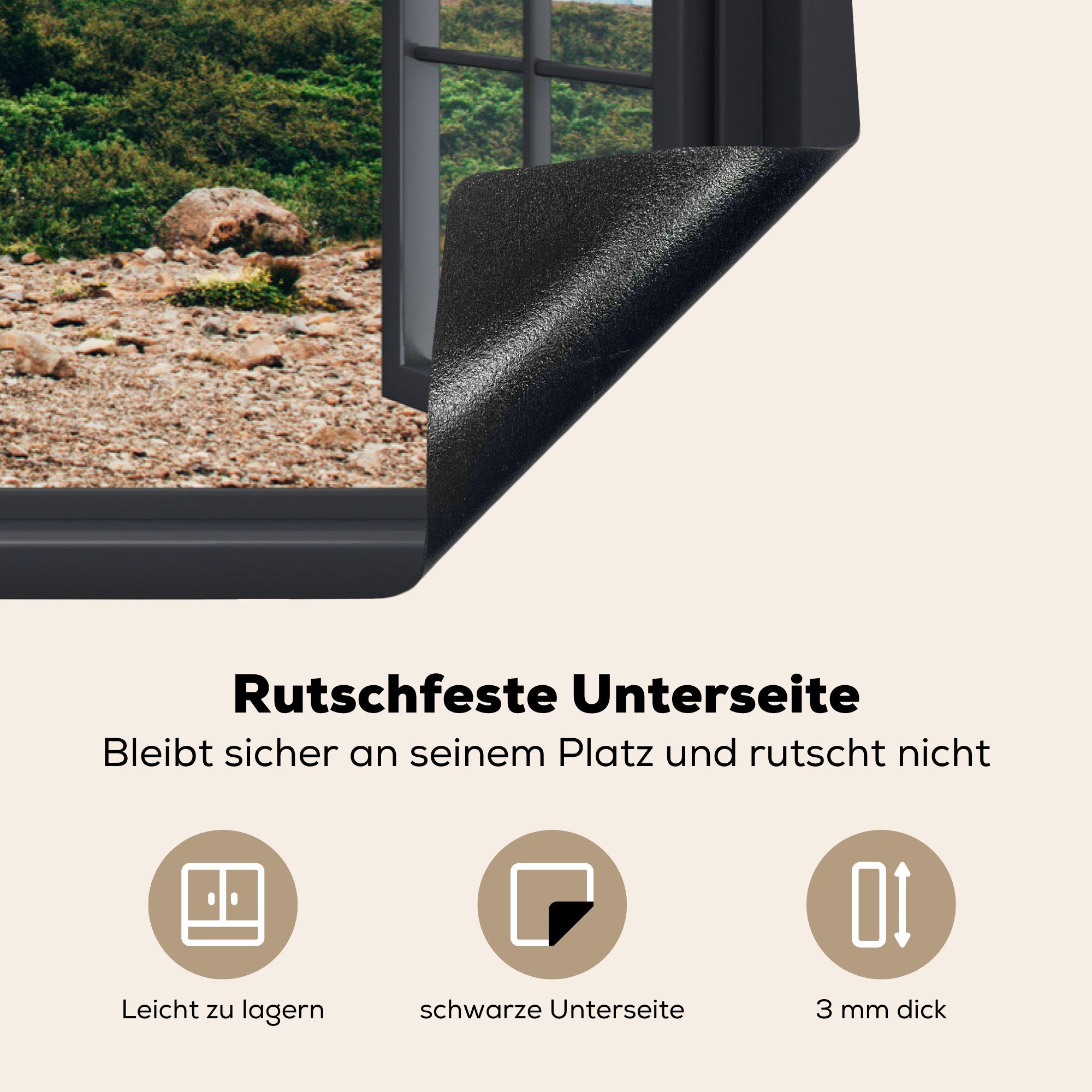 Gras, Berge für Vinyl, tlg), Schutz MuchoWow Herdblende-/Abdeckplatte cm, Ceranfeldabdeckung Aussicht - 81x52 - Induktionskochfeld (1 die küche,