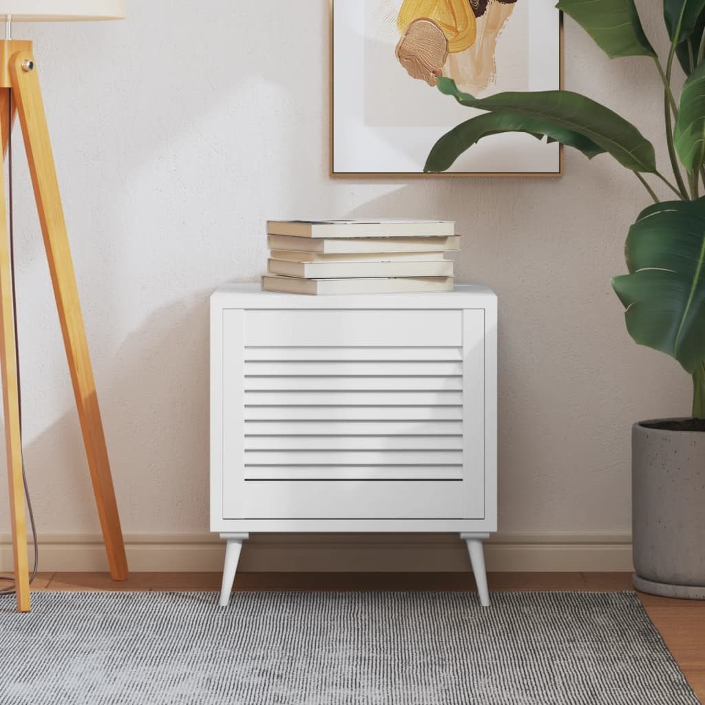 furnicato Schranktür Lamellen-Design aus massivem Kiefernholz Weiß 39,5x49,4 (1 St), Luftzirkulierendes Möbeltür-Element für Bad- oder Küchenschränke