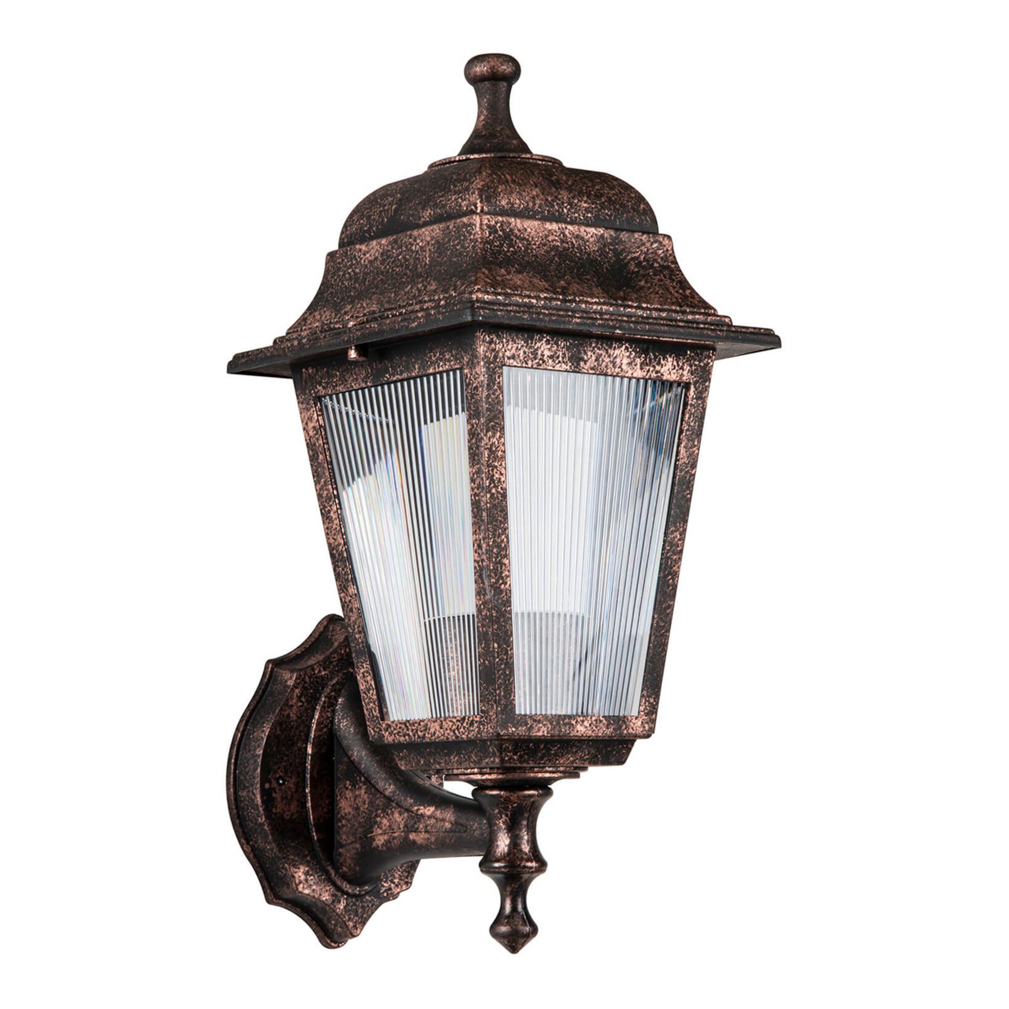 lux.pro Außen-Wandleuchte, ohne Leuchtmittel, Huddersfield 1xE27 Gartenlaterne 35 x 19 cm Gebürstetes Kupfer