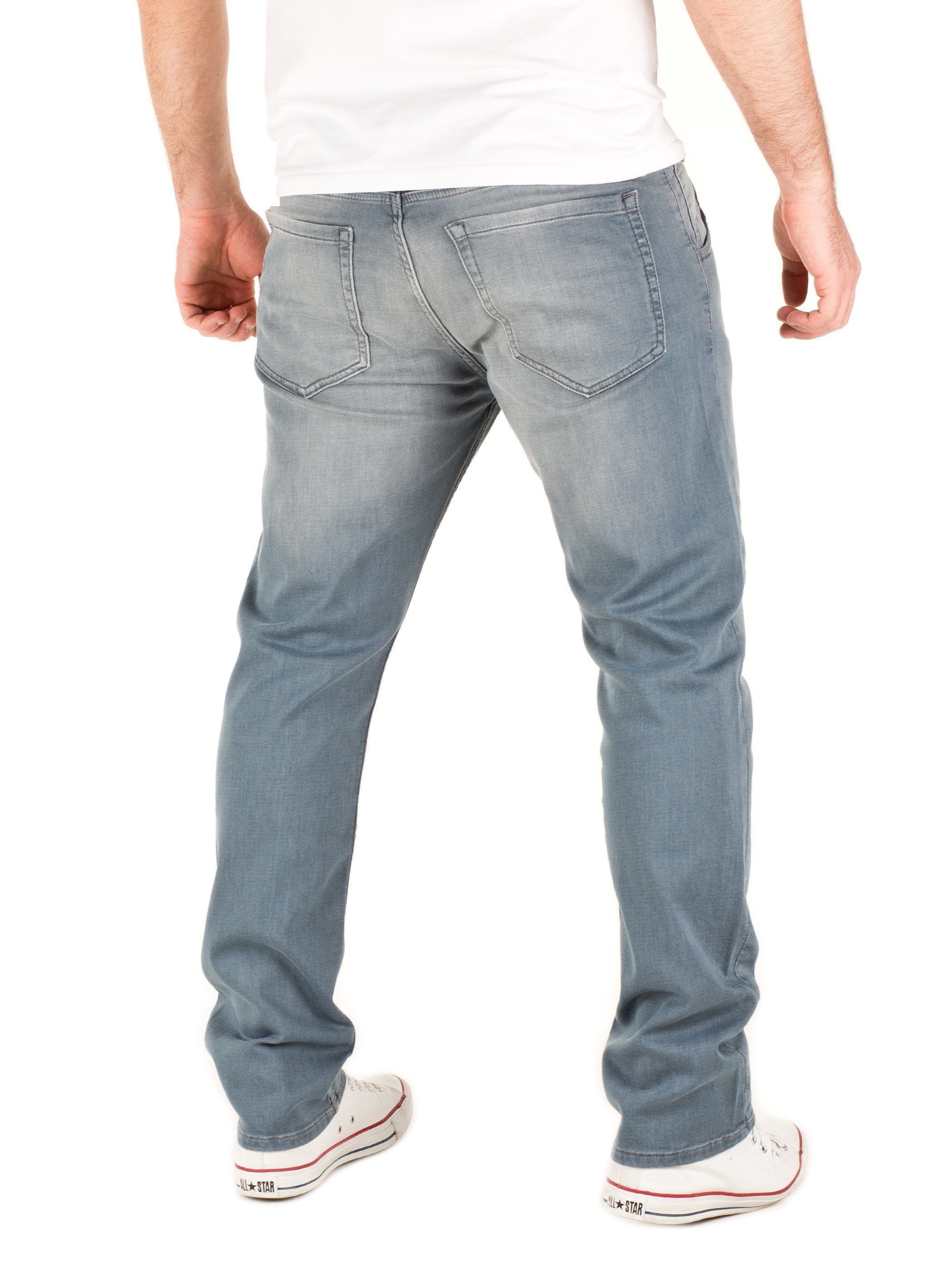Hose in in Herren Slim-fit-Jeans WOTEGA Denim Jeans-Look Jogginghose Jogging Stretch Joshua grey 4215) Jeans Grau (turbulence Sweathosen