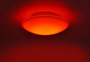 Paul Neuhaus Smarte LED-Leuchte LED Deckenleuchte Smart Home Q - ARKTIS CCT + RBG, Smart Home, CCT-Farbtemperaturregelung, RGB-Farbwechsel, Dimmfunktion, Memoryfunktion, mit Leuchtmittel, Deckenlampe dimmbar per Fernbedienung, Farbwechsel