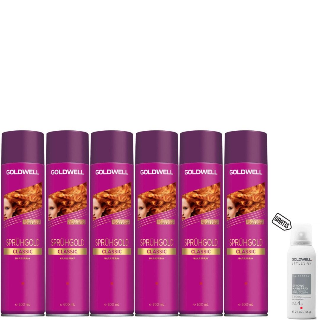 Goldwell Haarspray Goldwell Sprühgold Haarspray Set 6x 600 ml + gratis Strong Hairspray