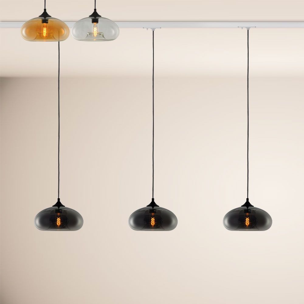 s.luce Pendelleuchte Cruet Esstisch-Hängeleuchte 1-P-Schiene 200cm EE Low Amber