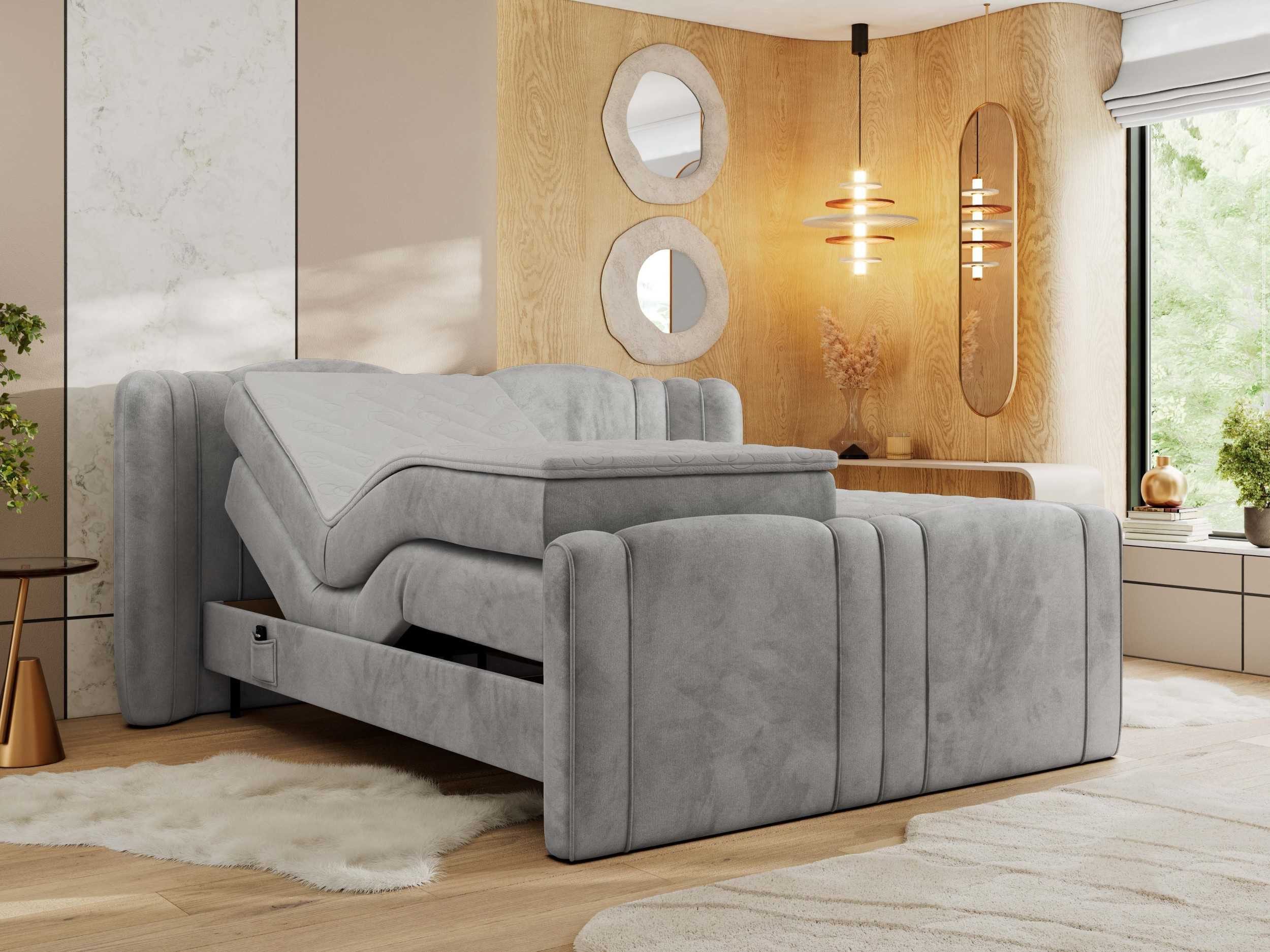 MKS MÖBEL Boxspringbett FORTINA (Multipocket-Matratzen, T30-Schaum, Toppper), Doppelbett mit Elektrisch verstellbare