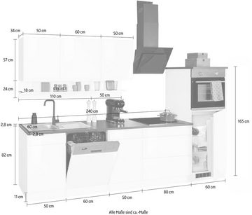 Kochstation Küche KS-Virginia, Breite 300 cm, ohne E-Geräte