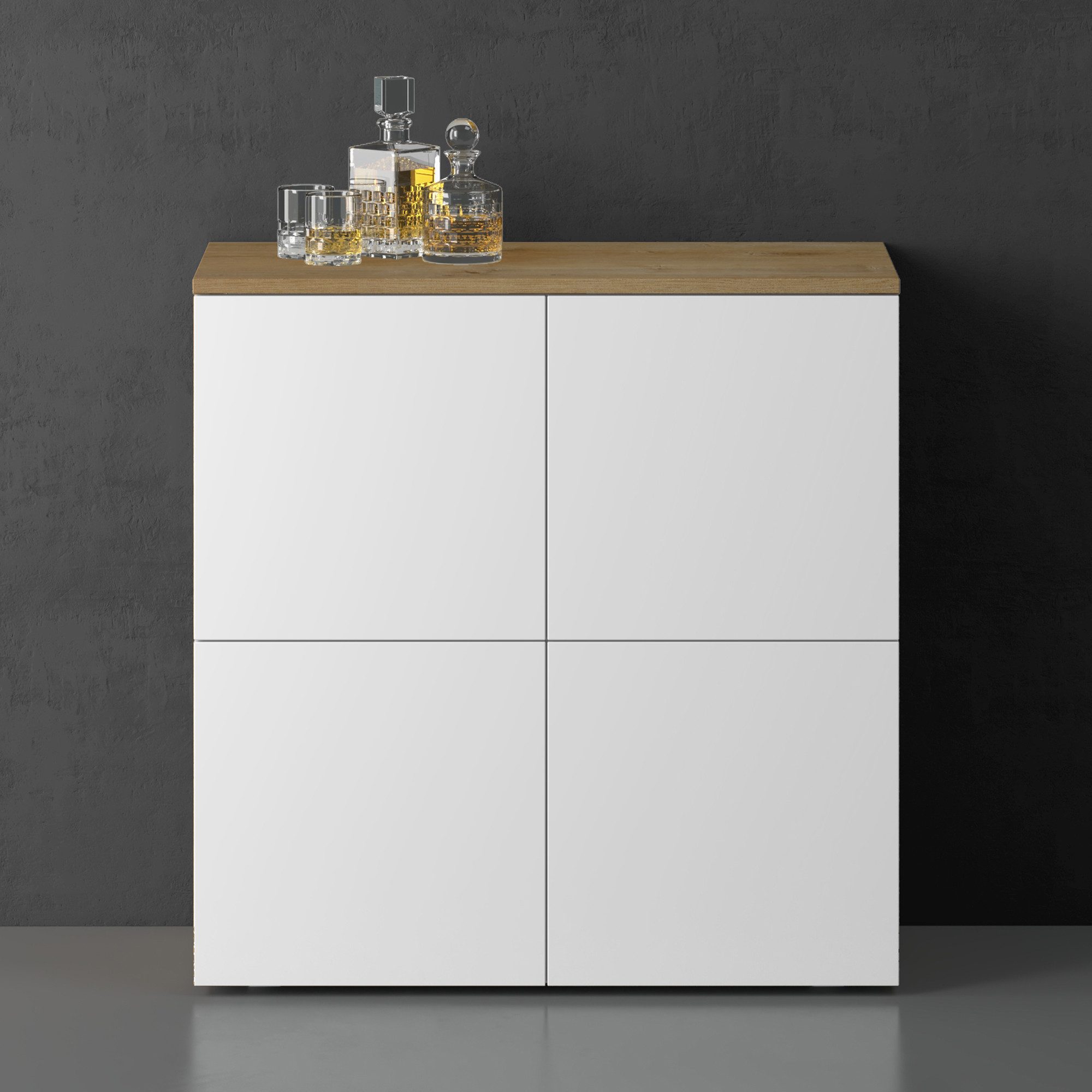 doporro Sideboard Kommode Möbel Mehrzweckschrank Push-to-Open Aufbewahrungsschrank – Bild 4 von 5