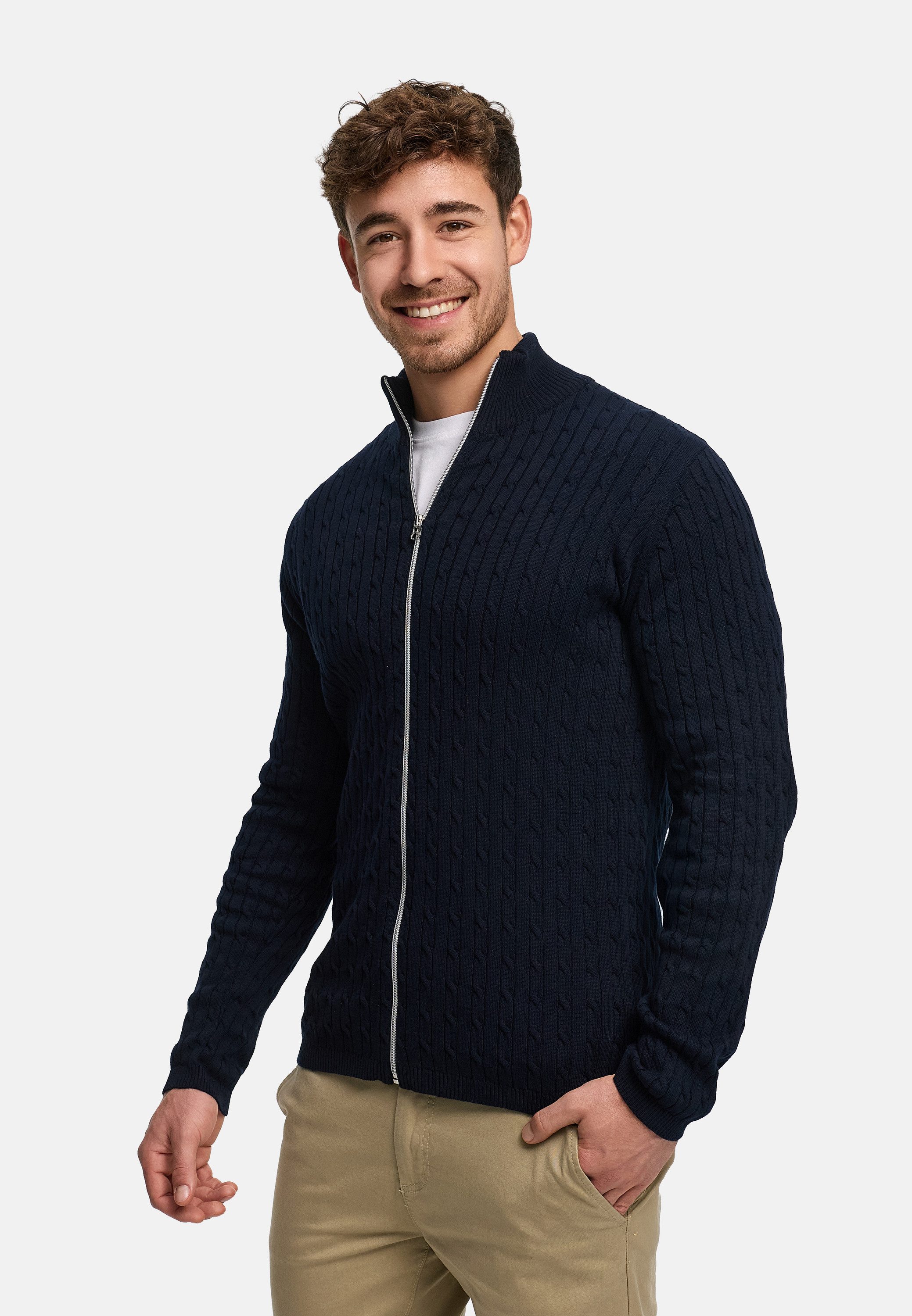 Kronstadt Strickjacke Herren KSCable Herrenstrickjacke aus hochwertigem Jaq günstig online kaufen