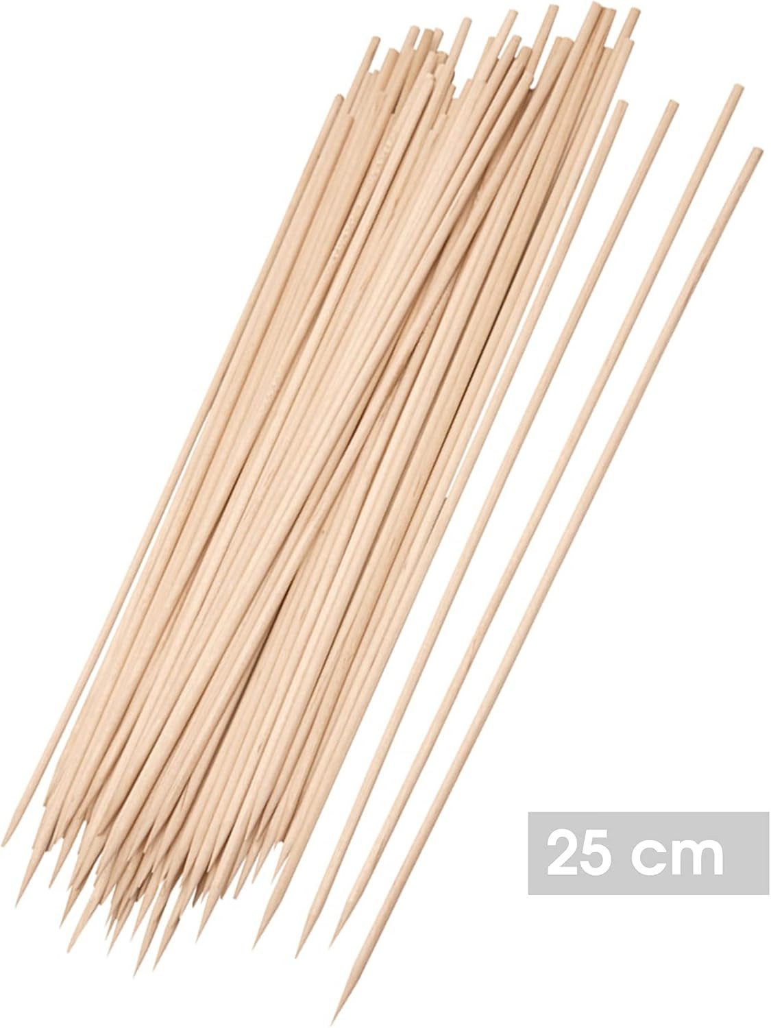 WestCraft Grillspieß Schaschlikspieße Holz 25cm / Ø3mm Grillspieße - Holzspieße 100 Stück (100-St), aus Bambus zum Grillen und Kochen – Bild 2 von 5